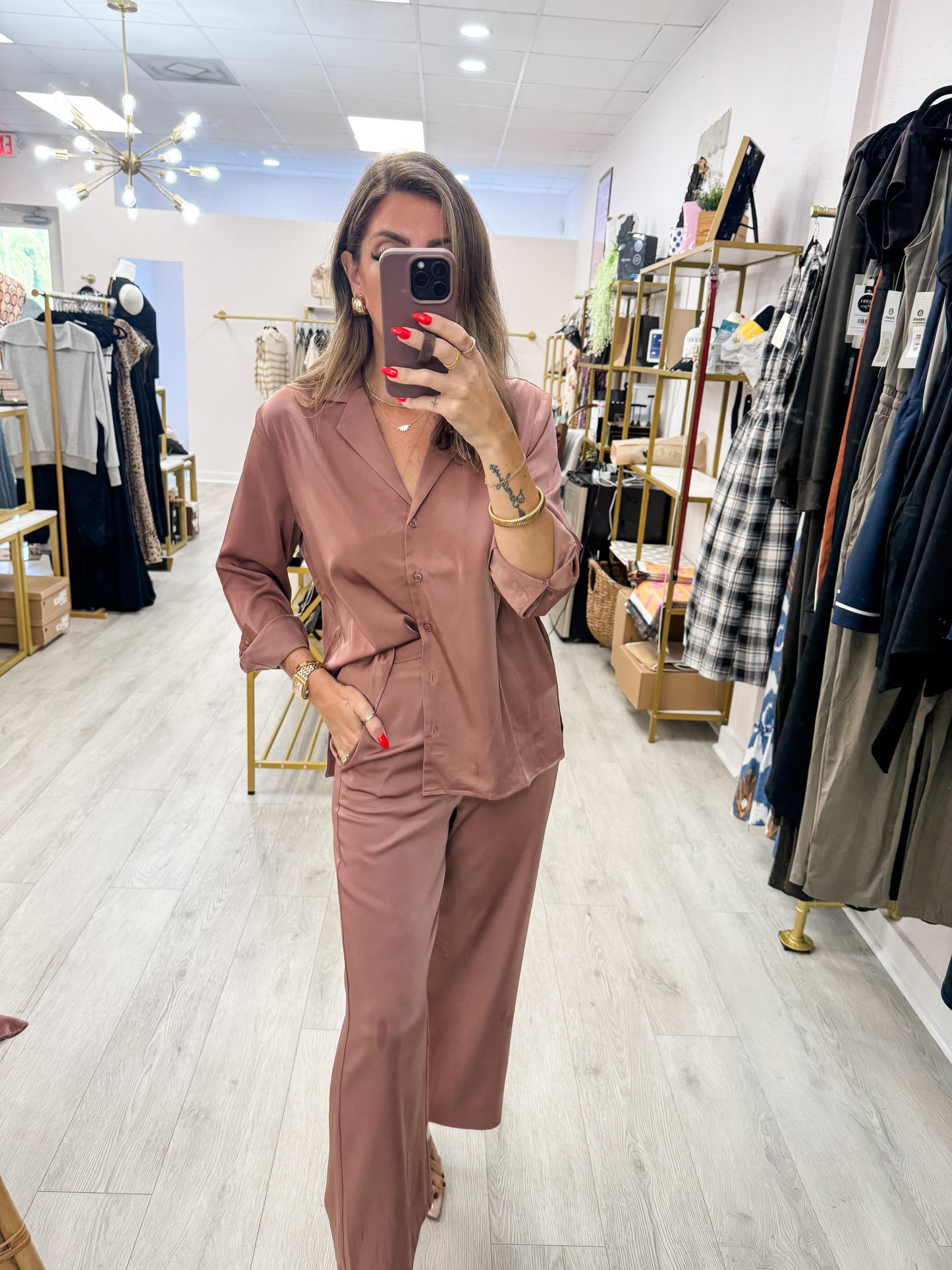 Mauve Your Thing Shirt & Pants SET
