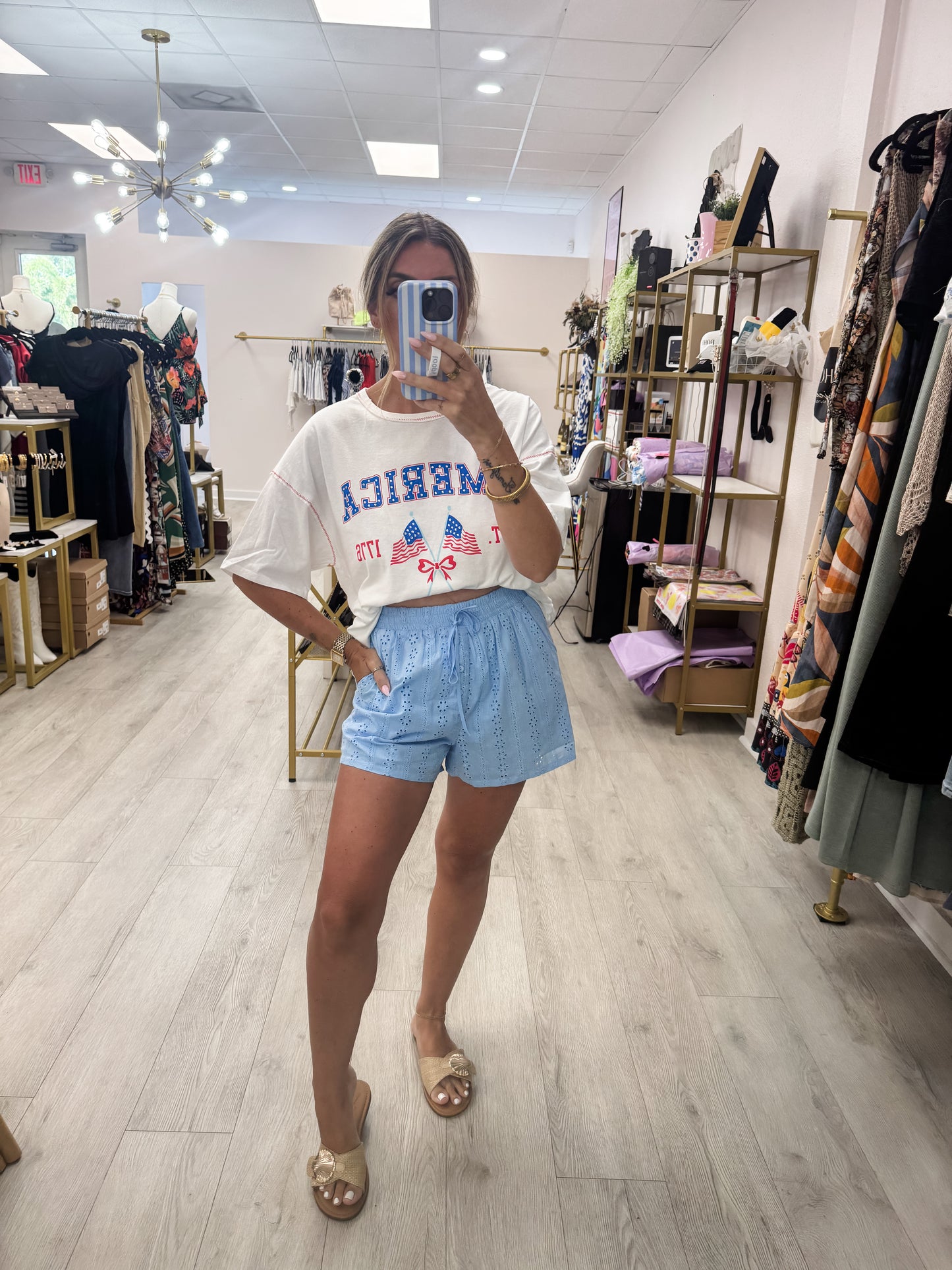 Round Neck USA Tee