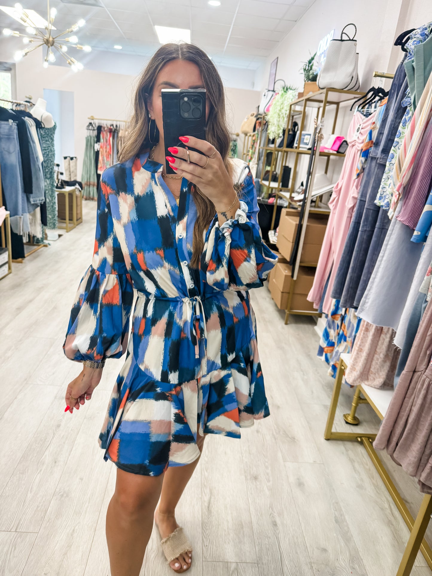 The Navy Abstract Dress