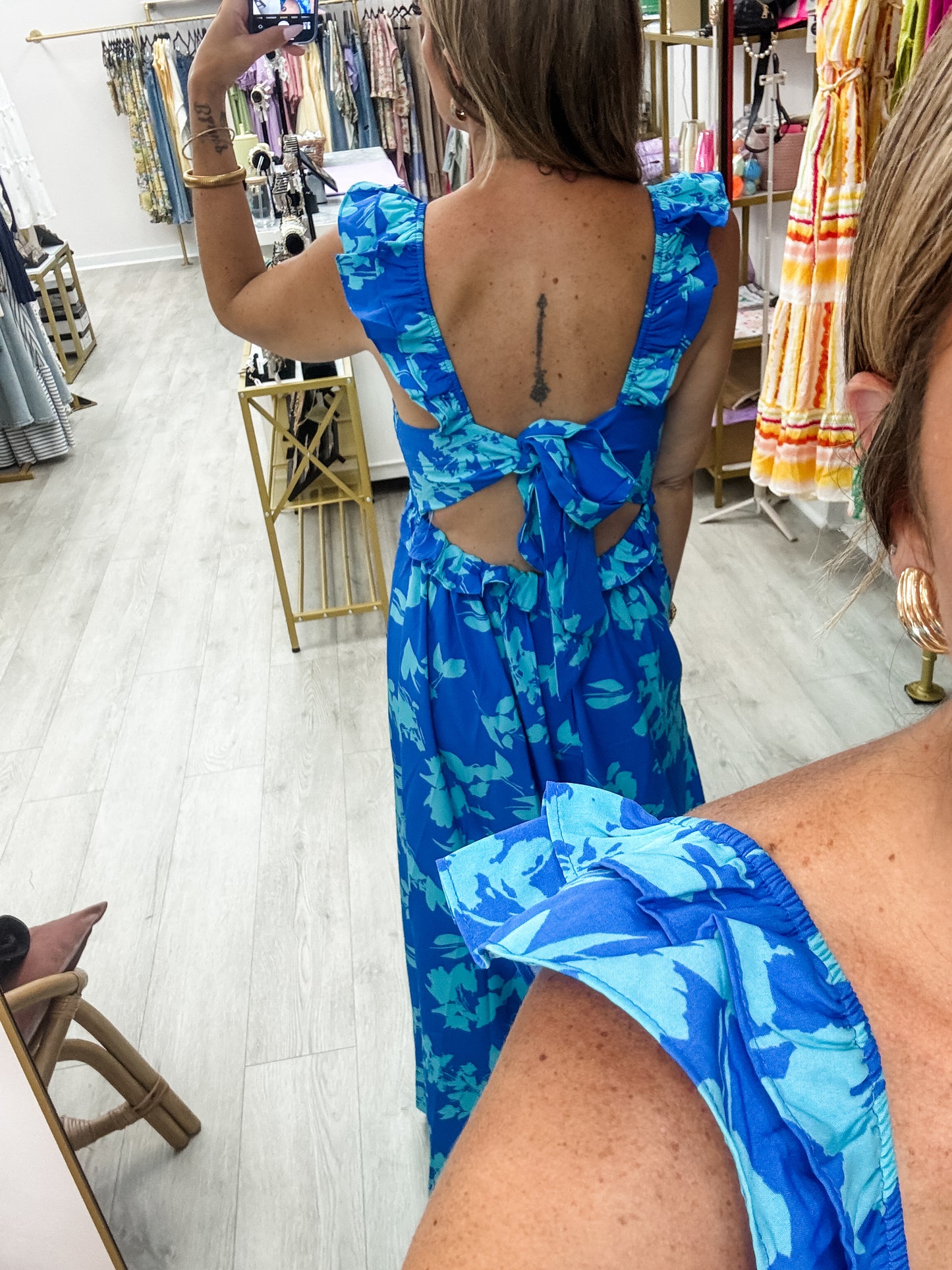 Blue Floral Maxi Dress