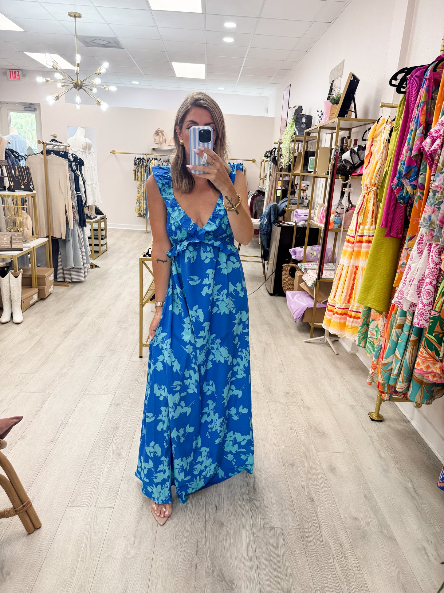 Blue Floral Maxi Dress