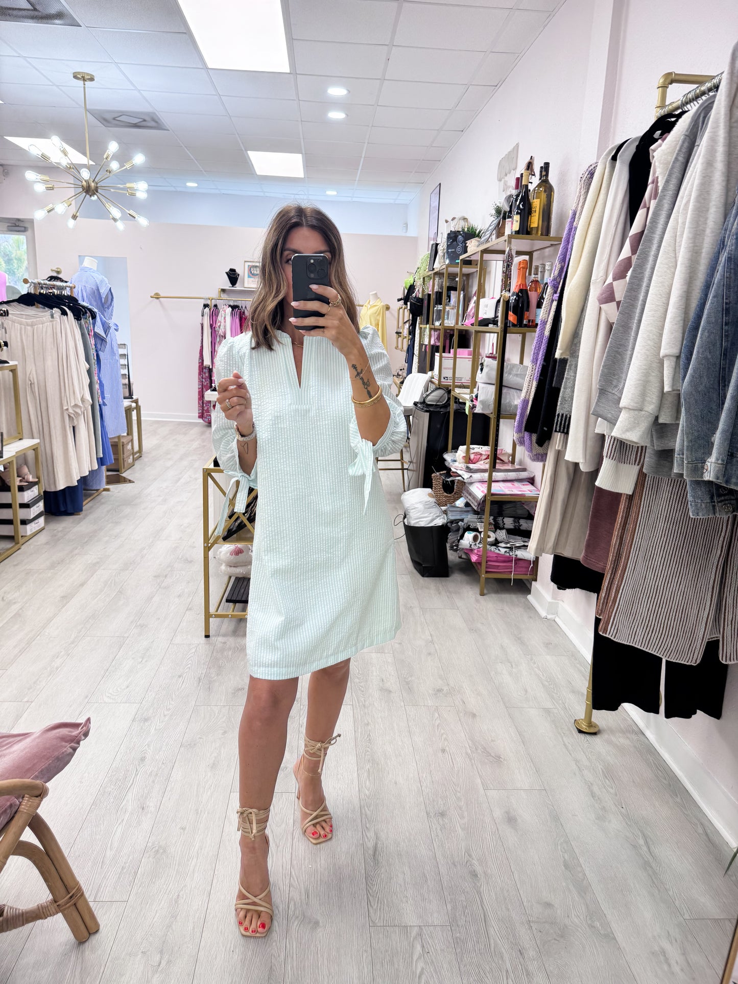 Lainey Seaform Seersucker Dress