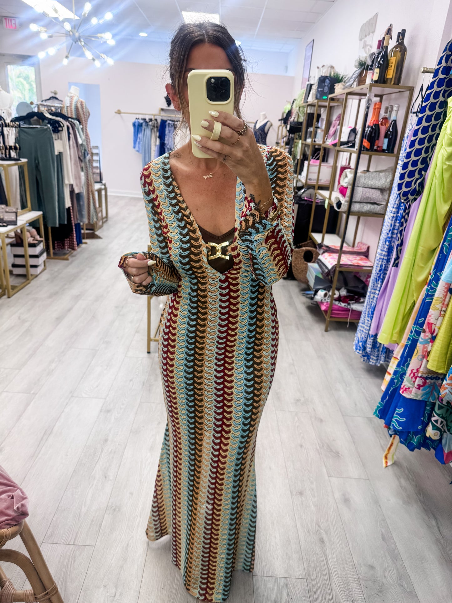 Multi Colored Resort Beach Crochet Coverup