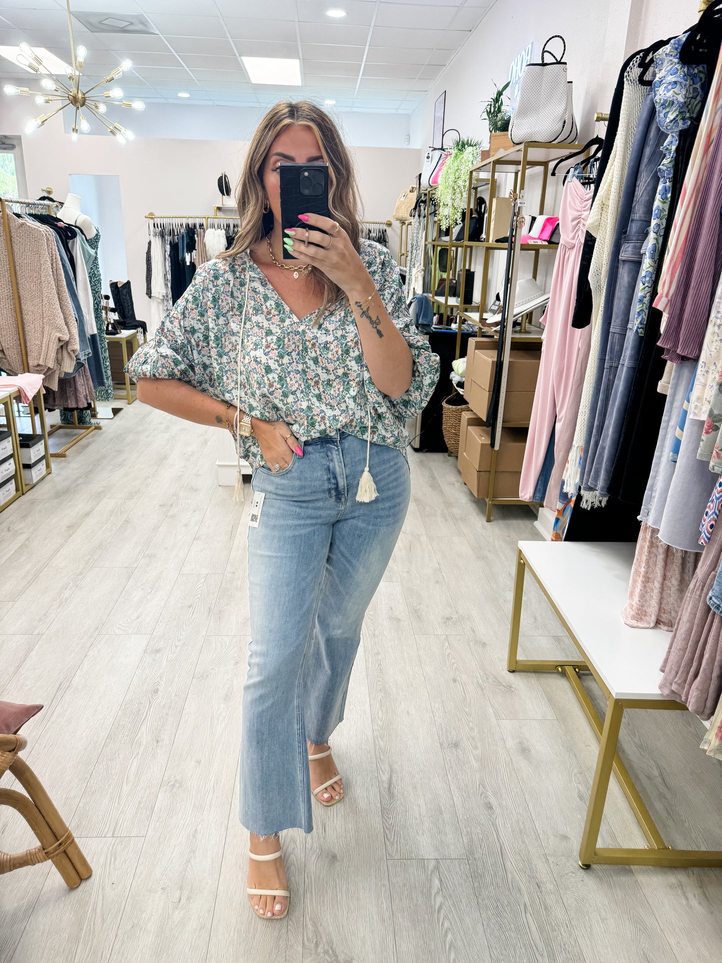 The Green Floral Top