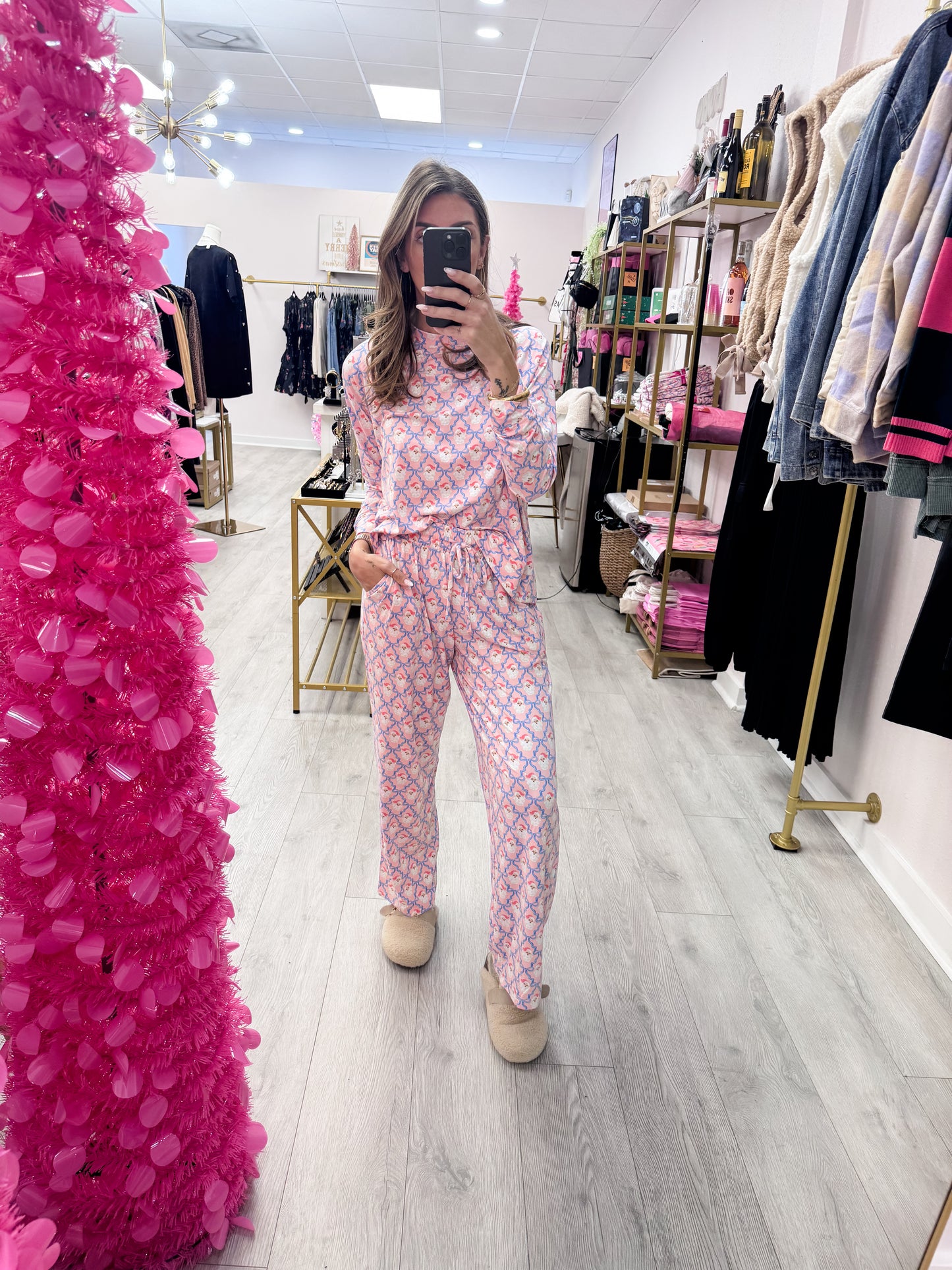 Santa Baby & Bows Pajama Set