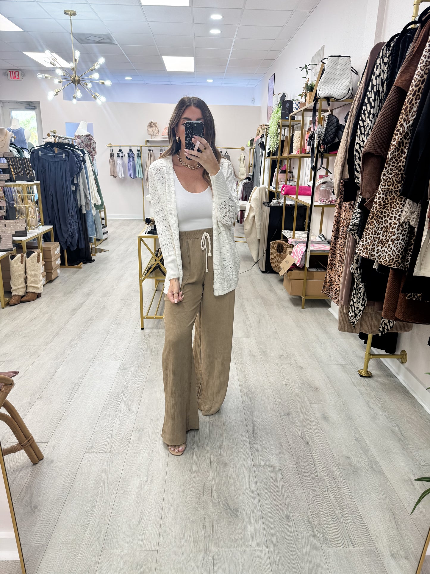 Ivory Lightweight Knit Crochet Cardigan