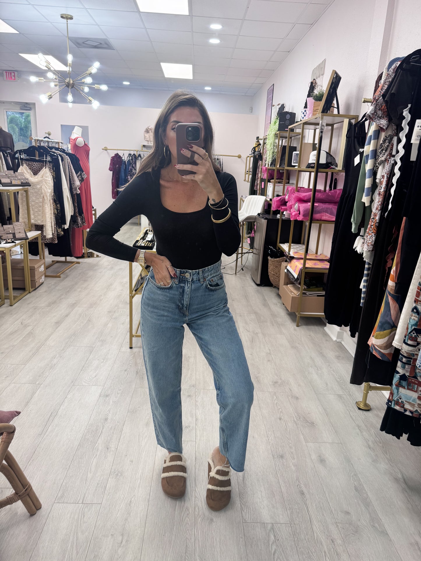 Basic Black Long Sleeve Bodysuit