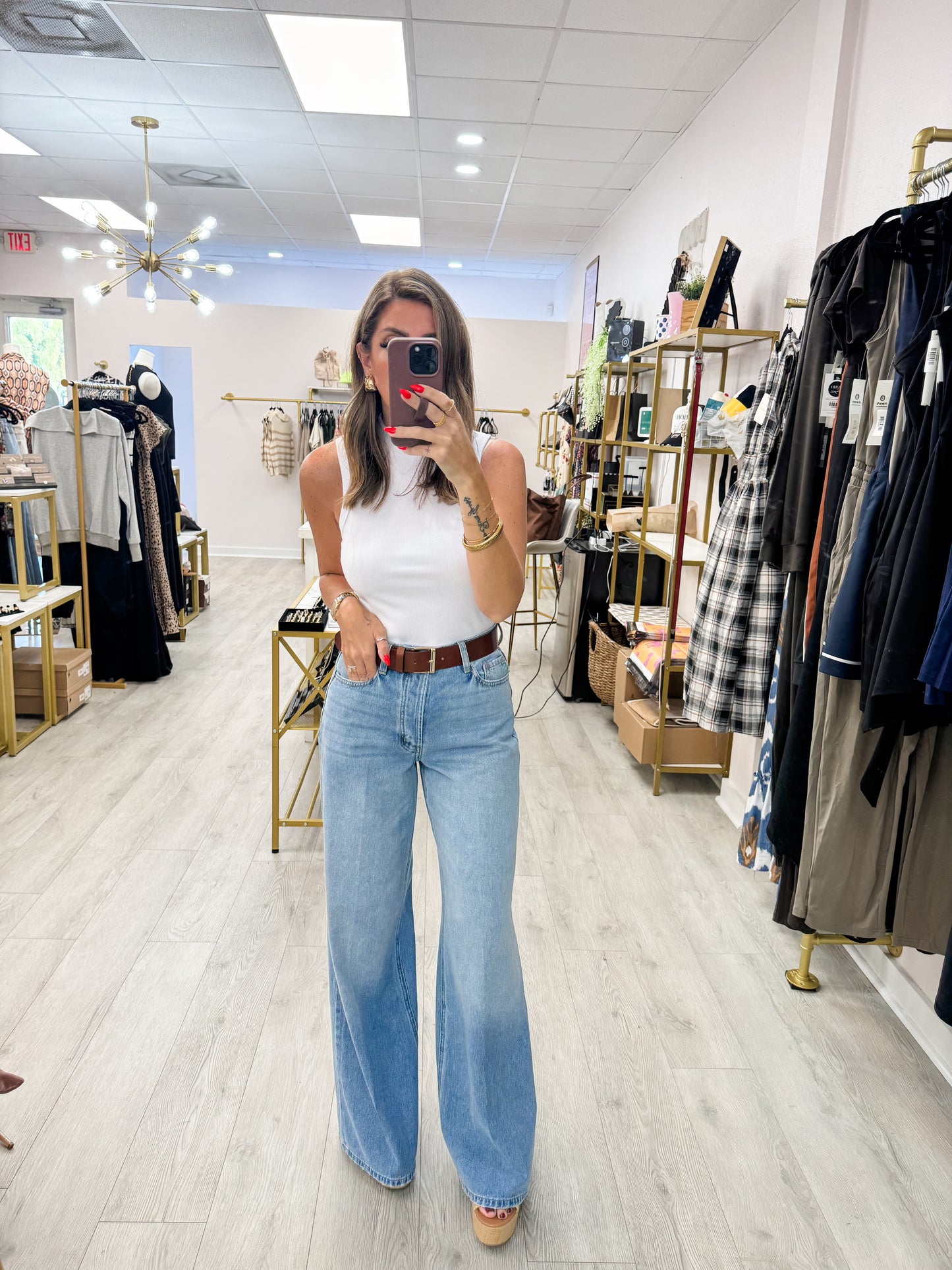 Cello Medium Wash Wide Leg Denim