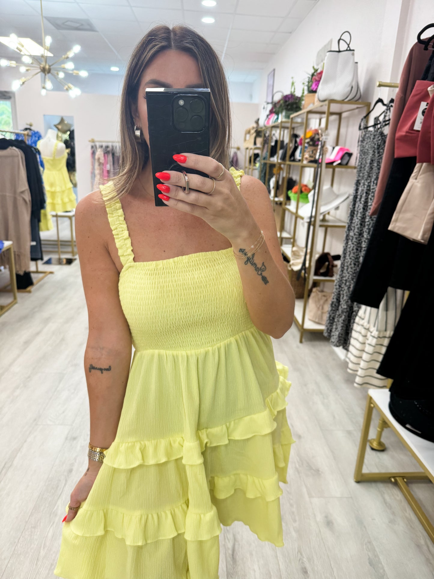 The Neon Smocked Tiered Dress
