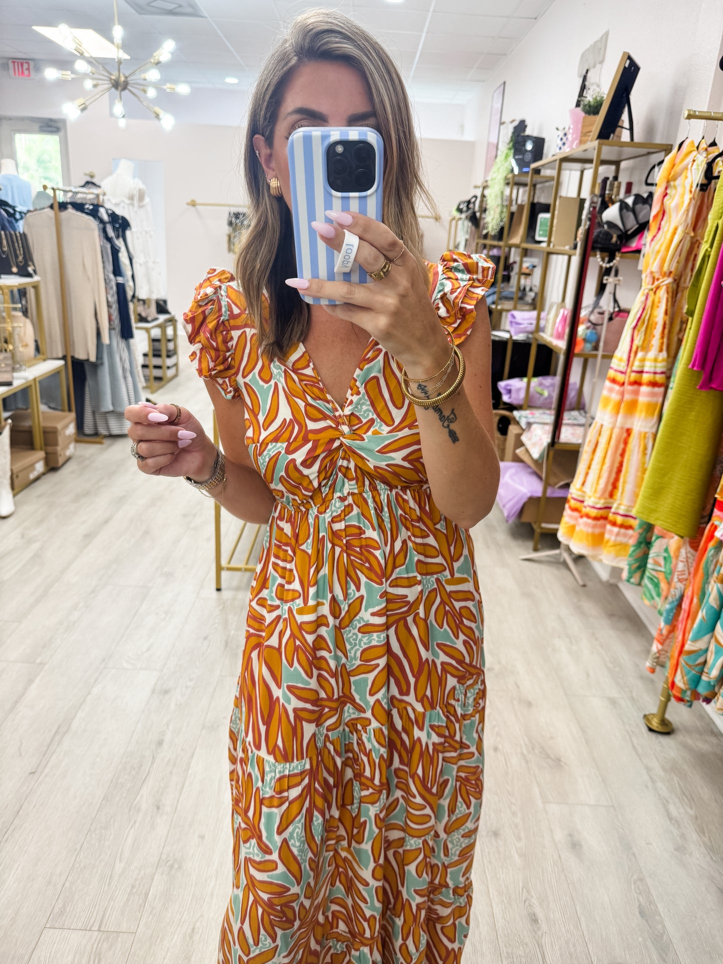 Printed Jade Maxi Dress