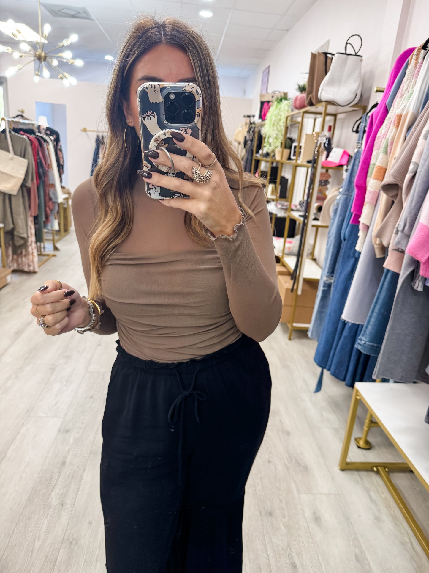 Mesh Mock Neck Bodysuit