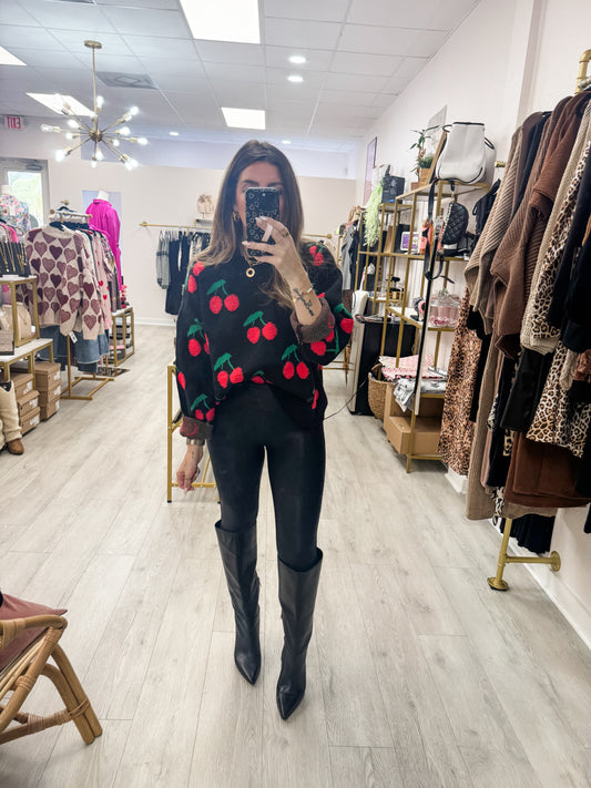 Cherry Knit Sweater
