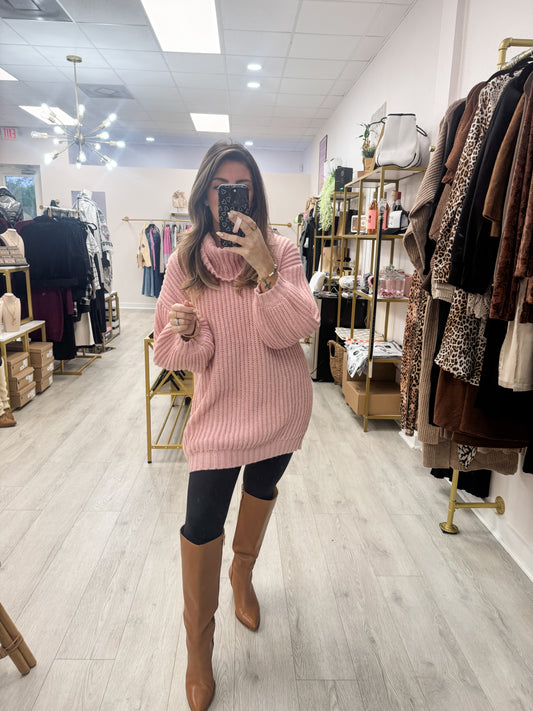 Rib Knit Turtle Neck Sweater