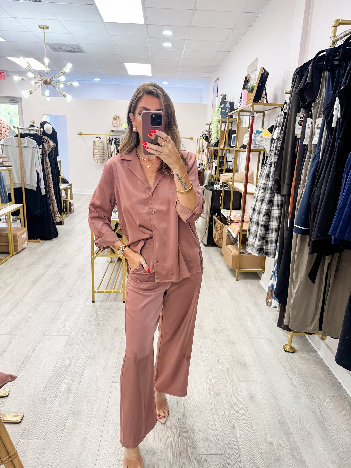 Mauve Your Thing Shirt & Pants SET