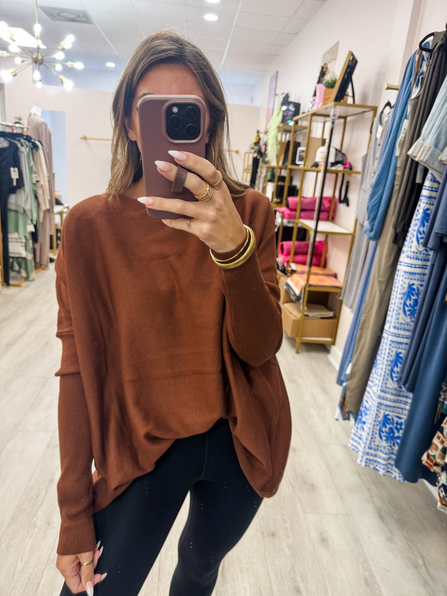 Chestnut Batwing Boatneck Top