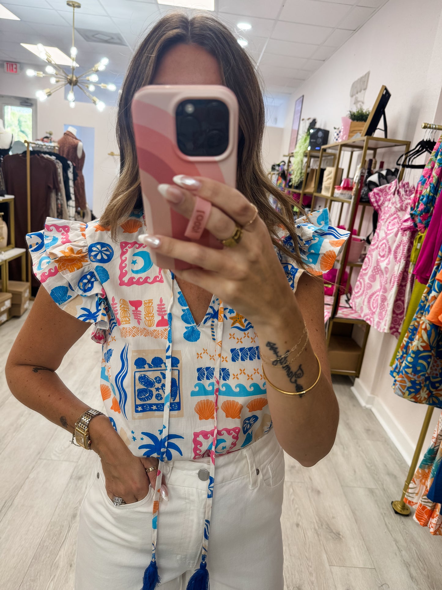 Printed Tropical Top