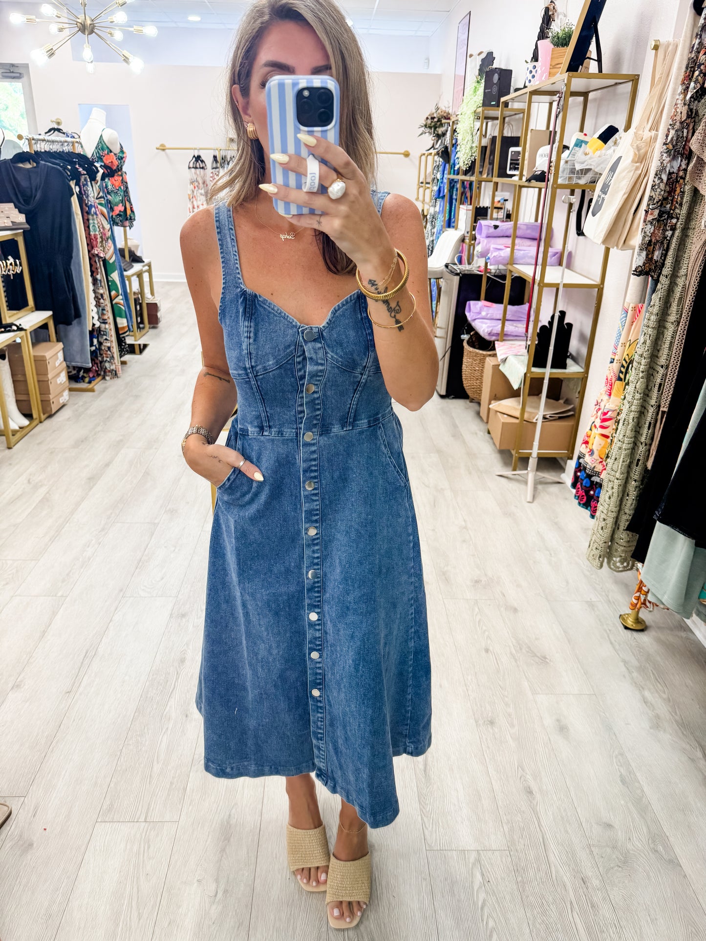 Denim Button Down Dress