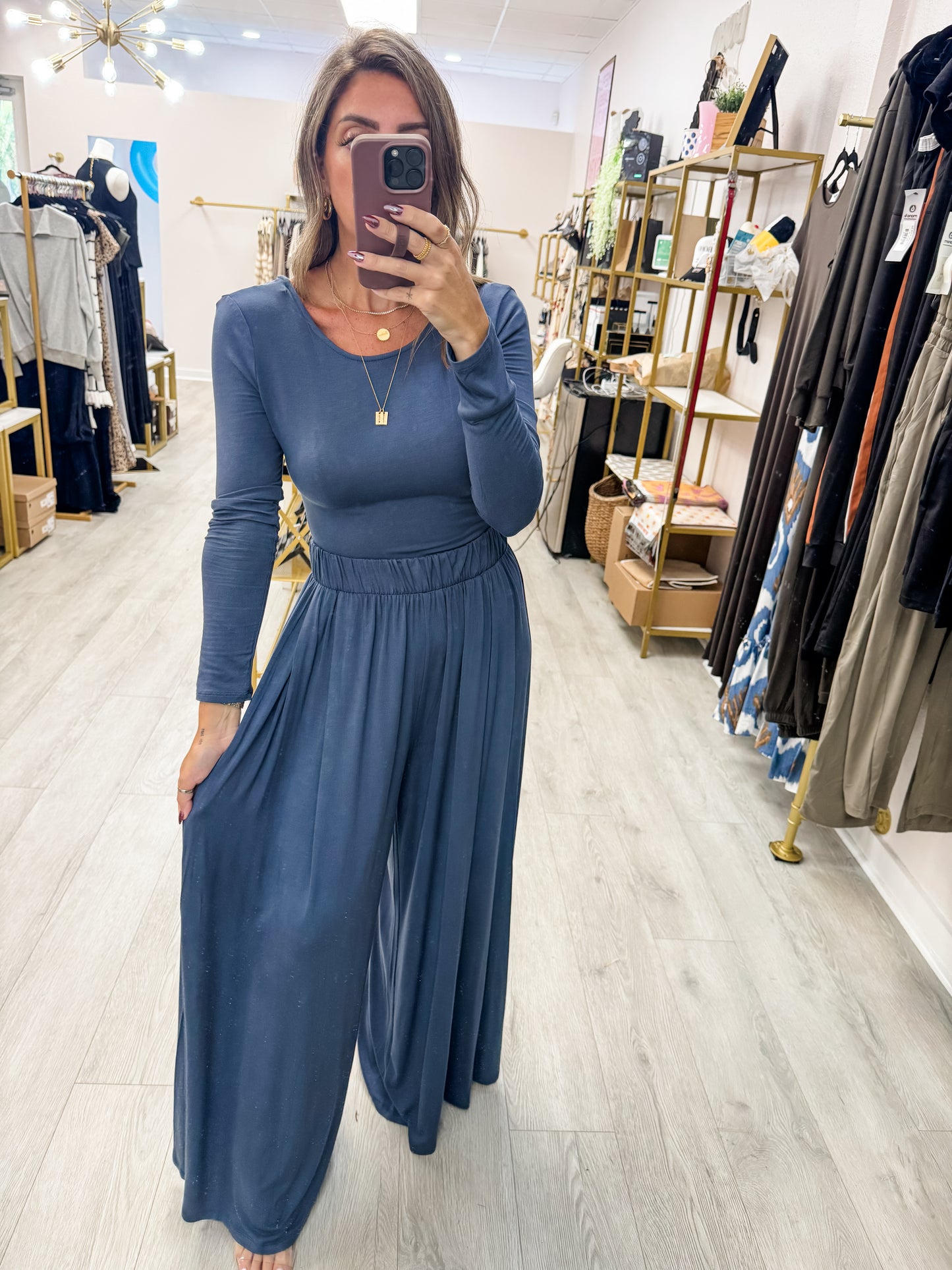 Midnight Blue Top & Pants Set