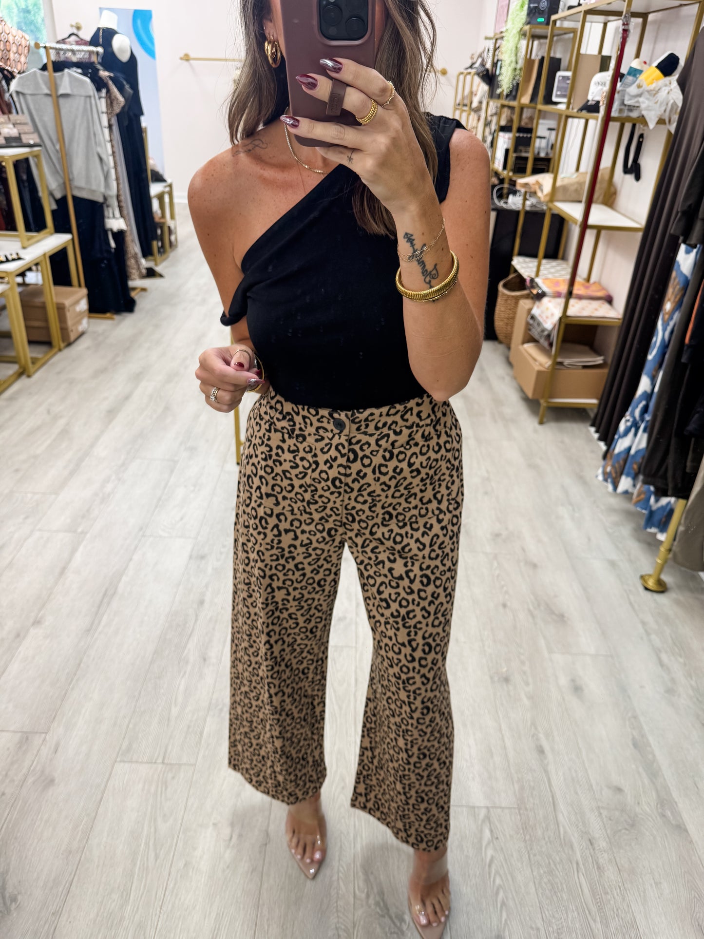 Leopard Wide Leg Pants