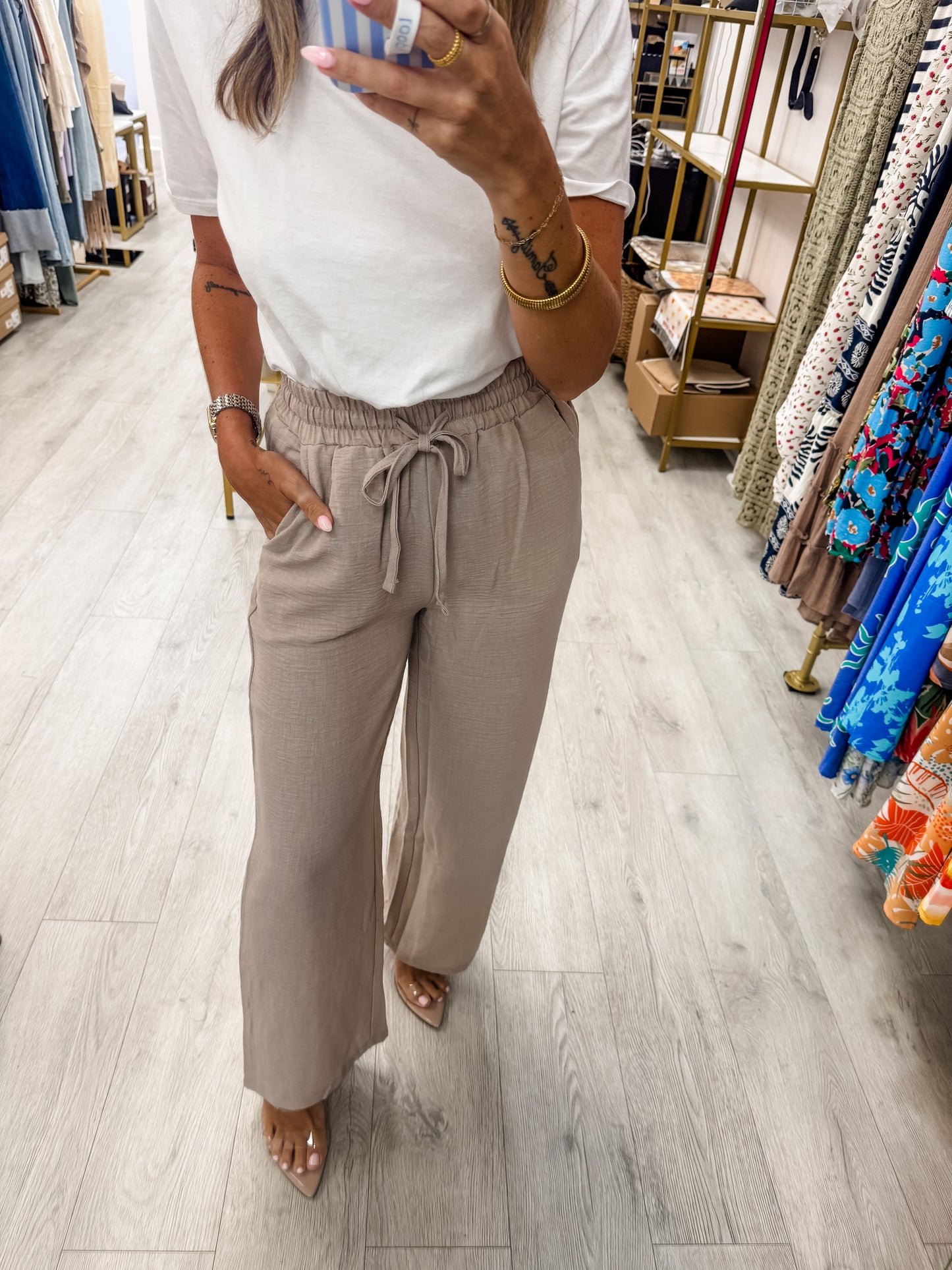 Ash Mocha Crepe Pants