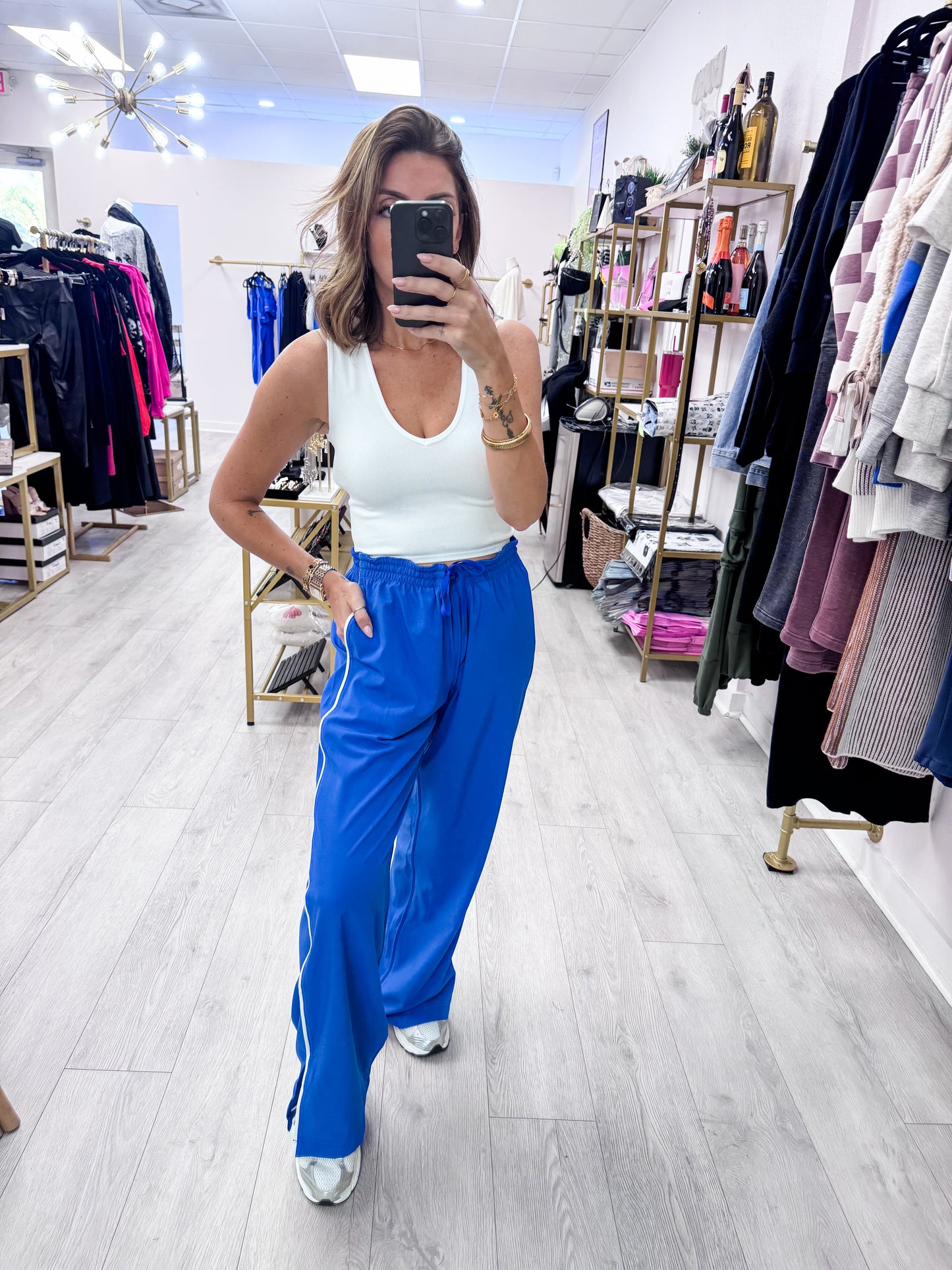 Deep Indigo Finish Line Track Pants