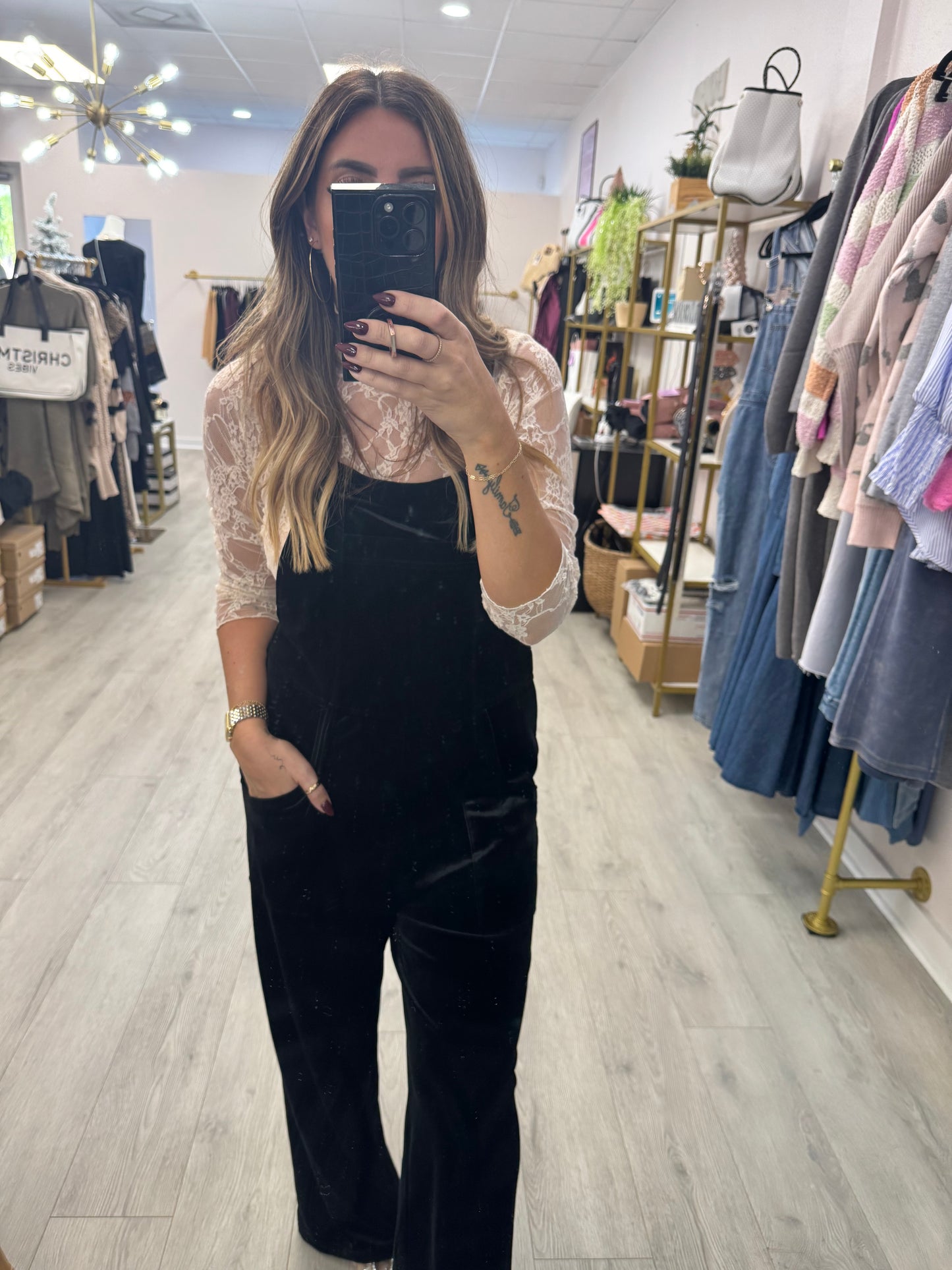 The Black Velvet Overalls
