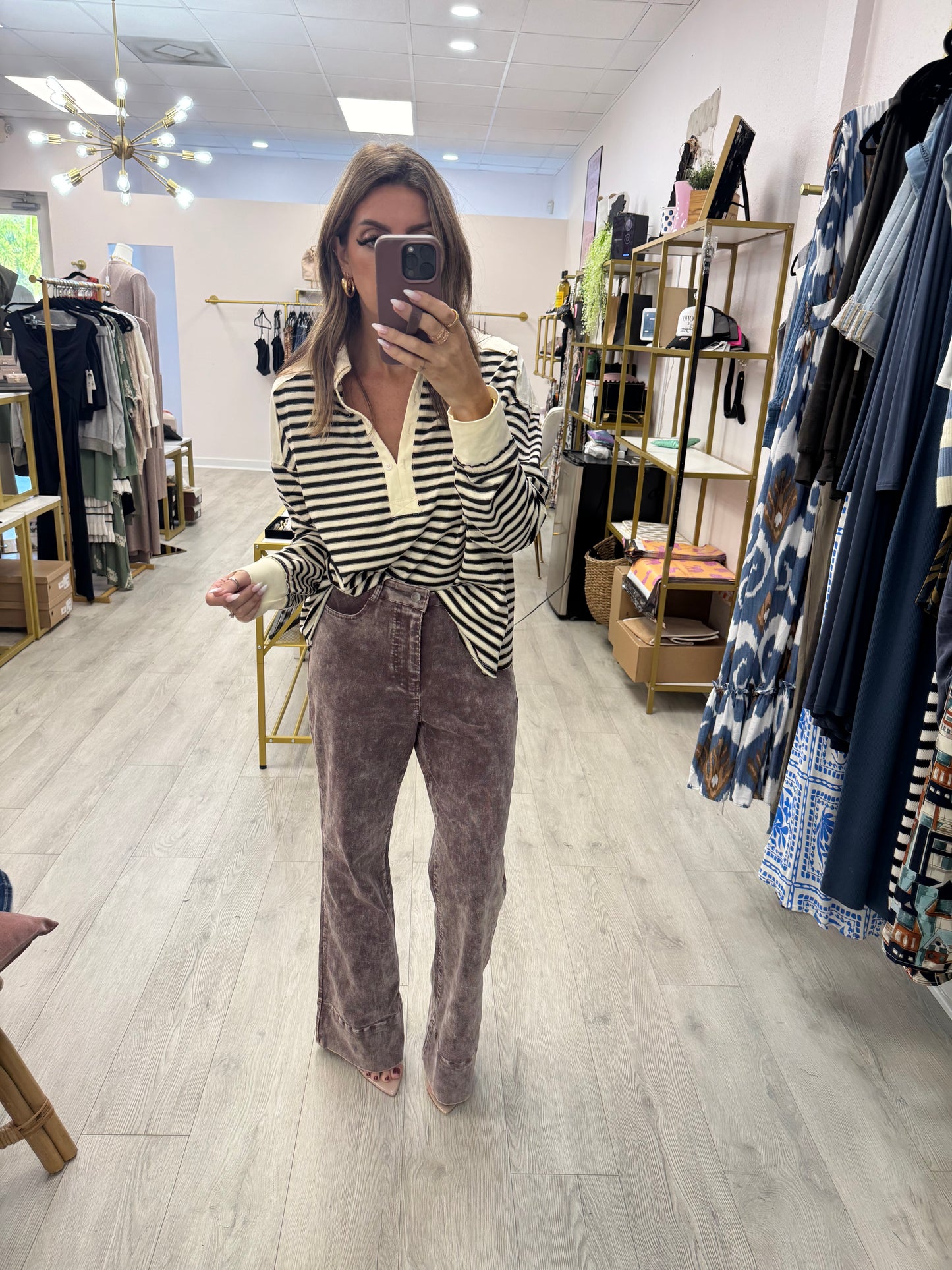Mineral Wash Maroon Pants