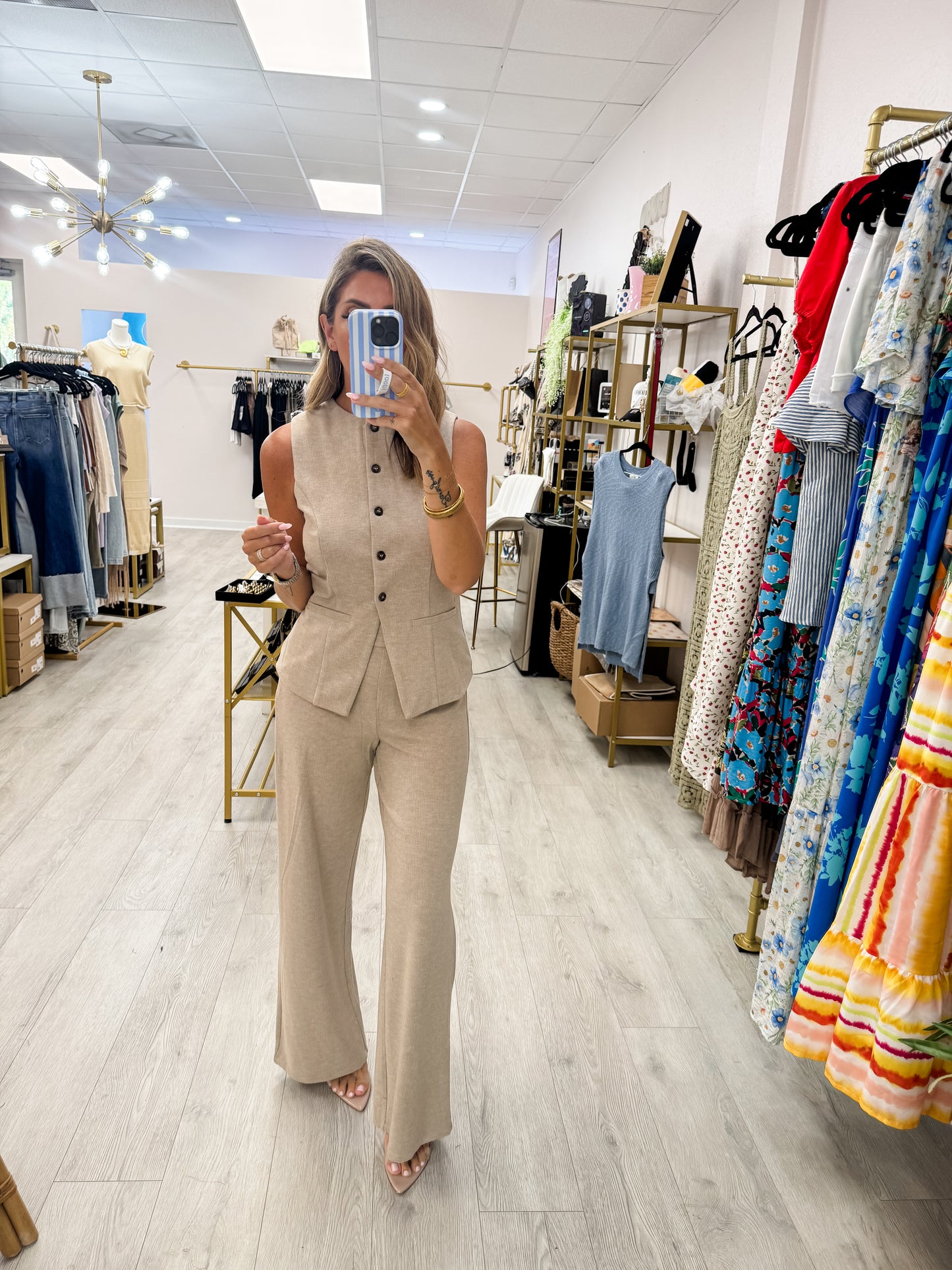 Taupe Vest Set