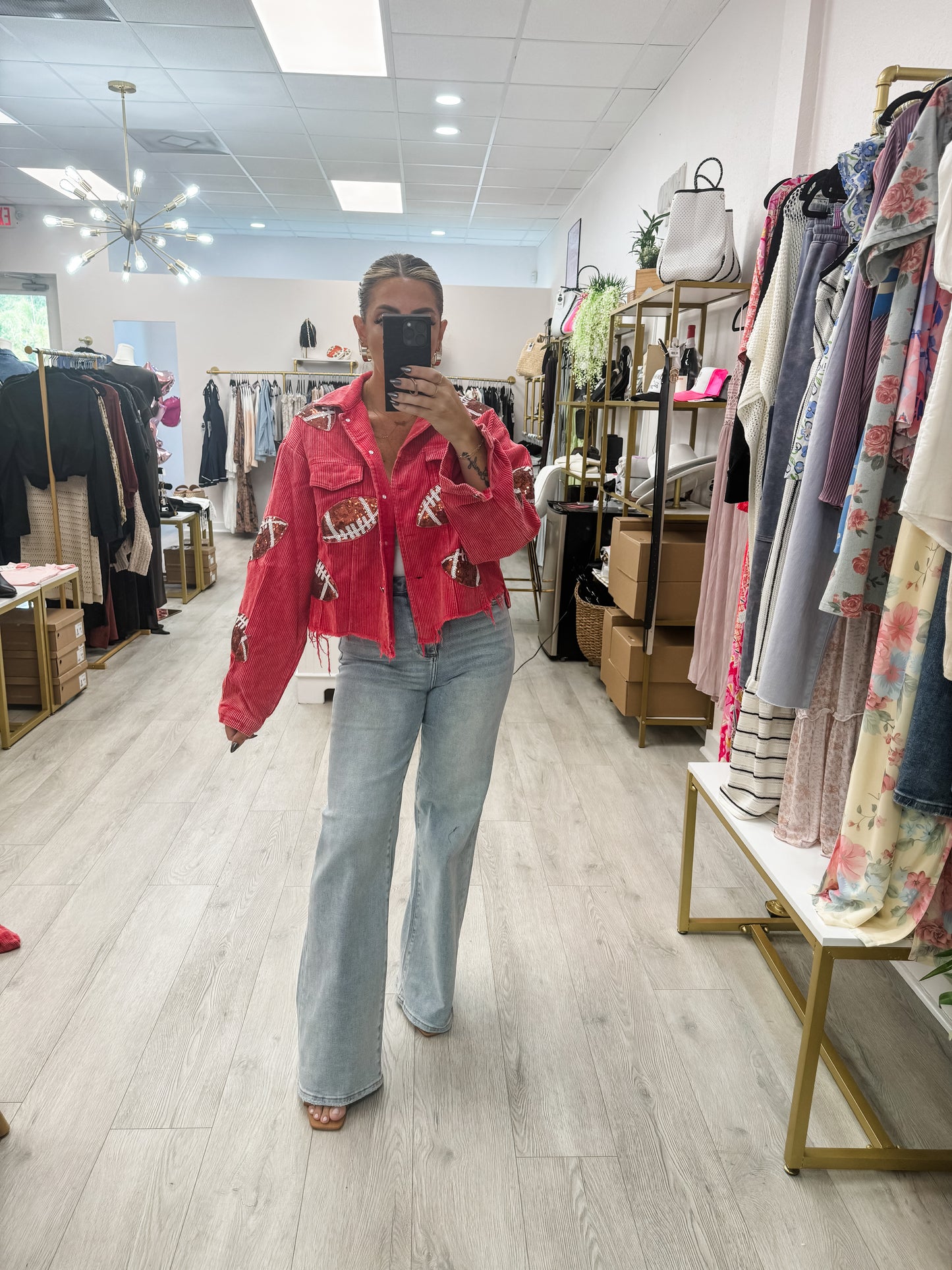 Football Sequin Embroidered Jacket