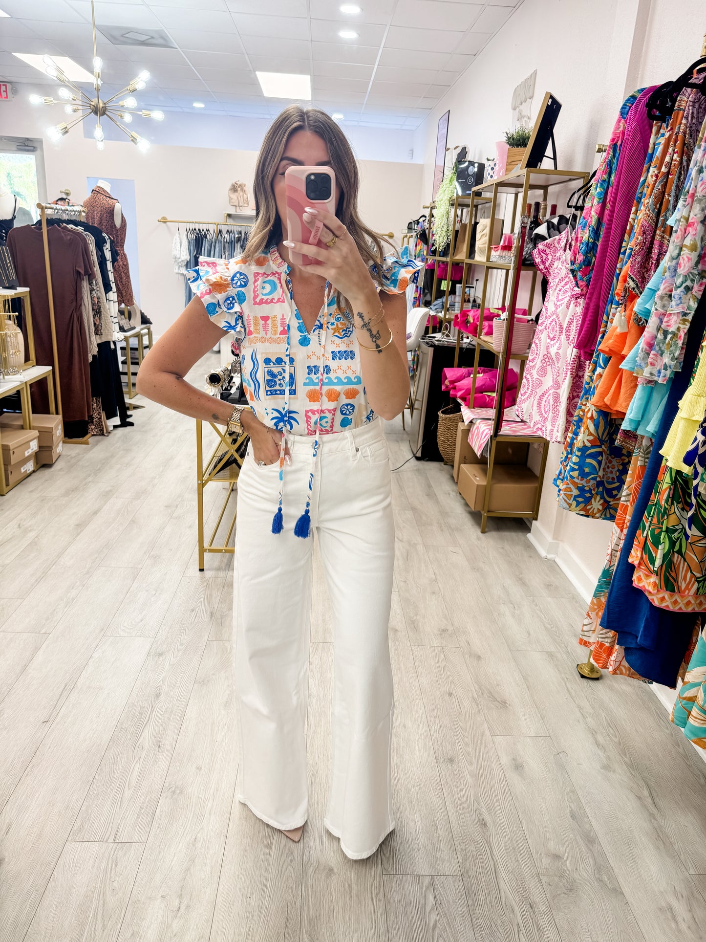 Printed Tropical Top