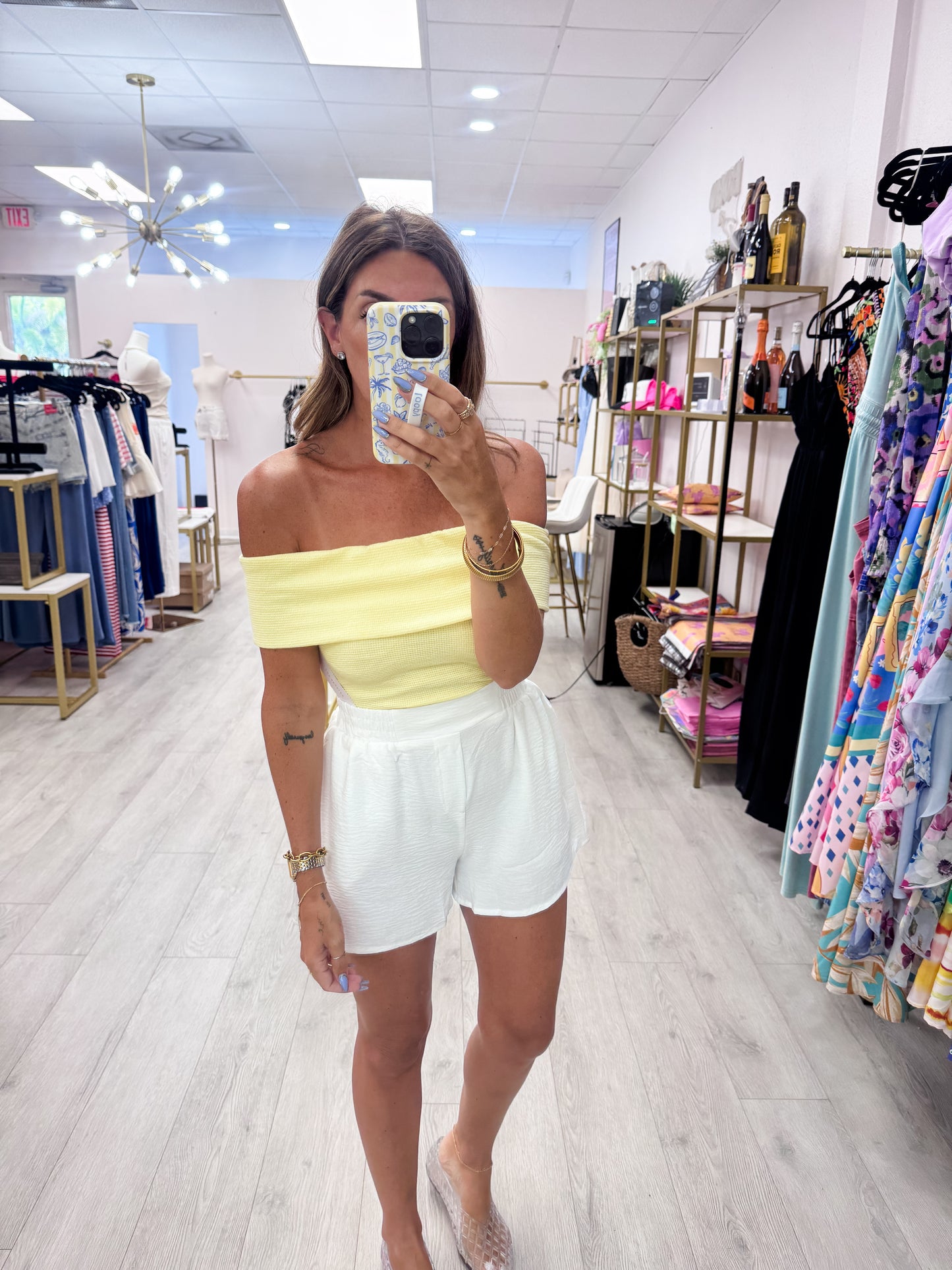 Butter Off Shoulder Foldover Knit Crop Top