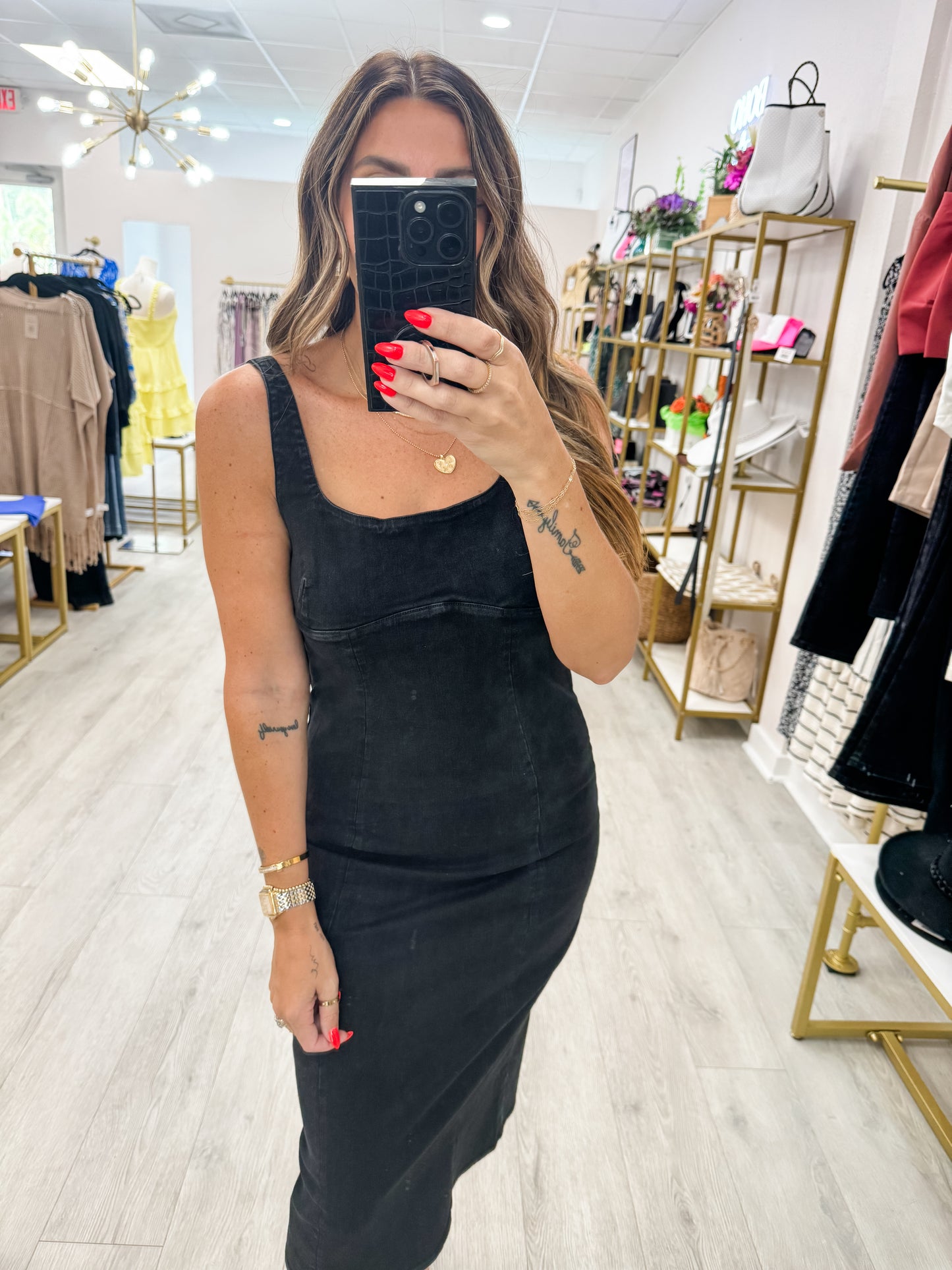 The Split Back Denim Dress