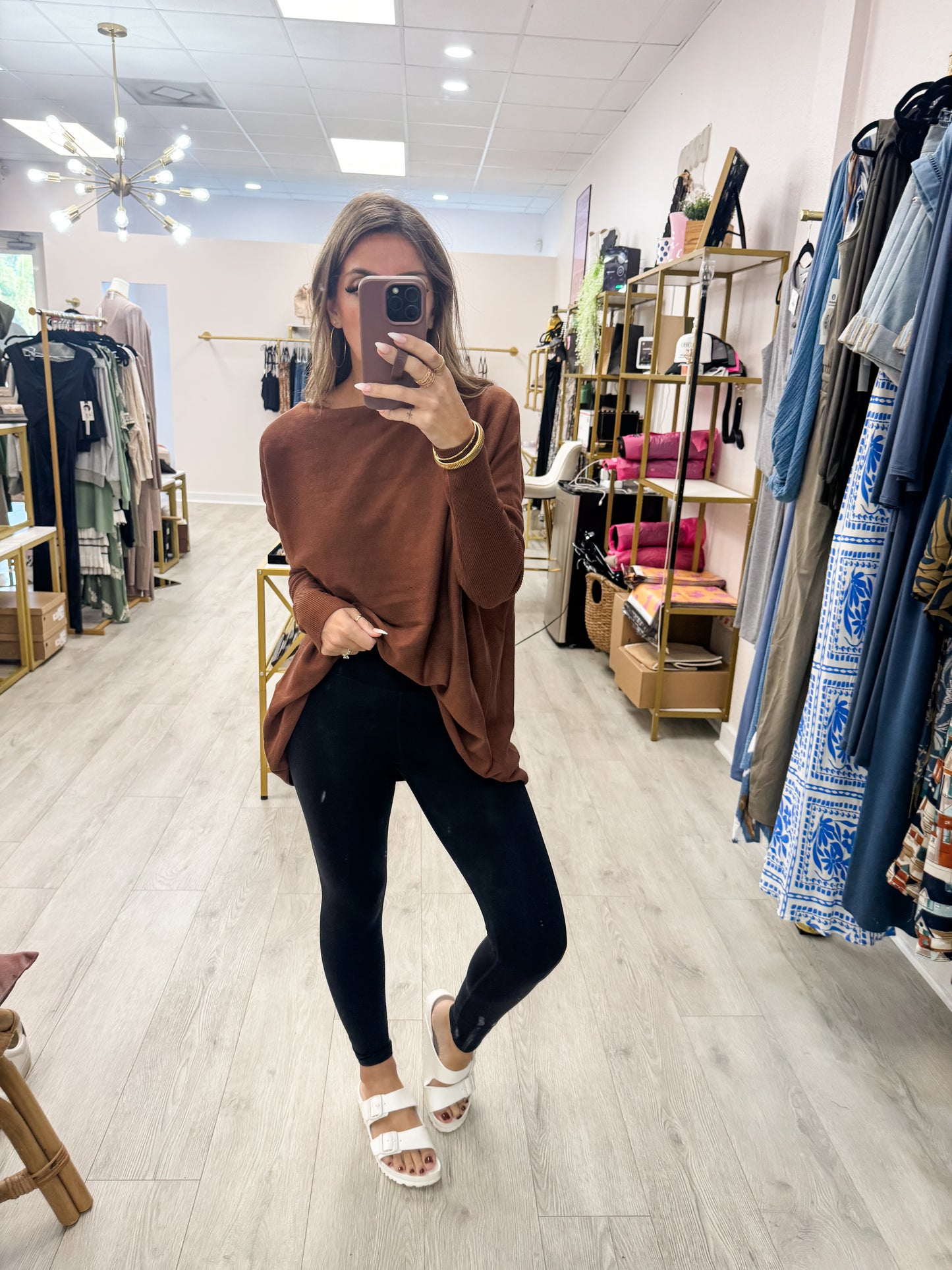 Chestnut Batwing Boatneck Top