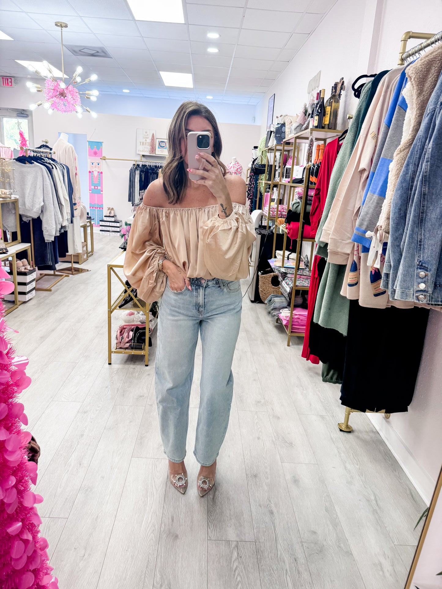 VERVET: SUPER HIGH RISE LIGHT WASH BARREL LEG JEANS