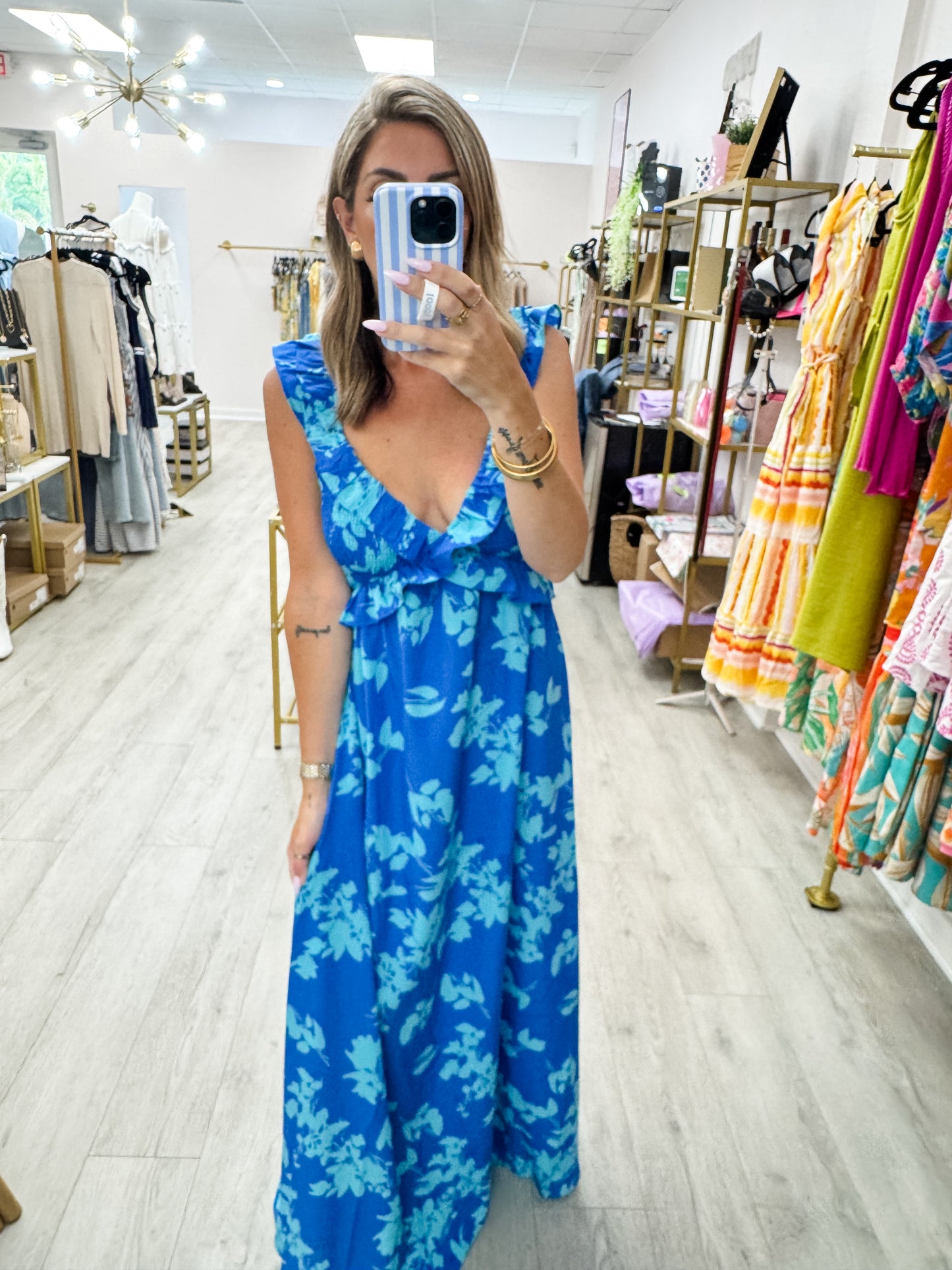 Blue Floral Maxi Dress