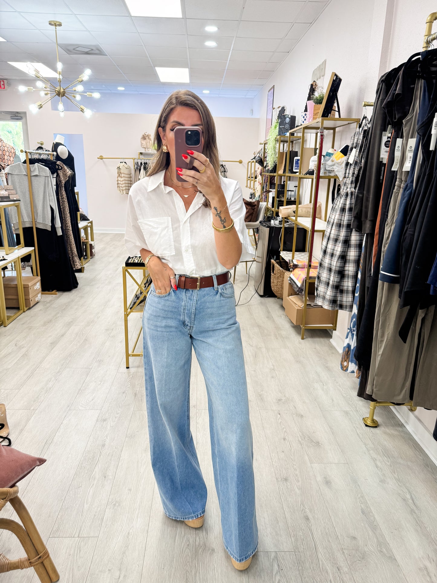 Cello Medium Wash Wide Leg Denim