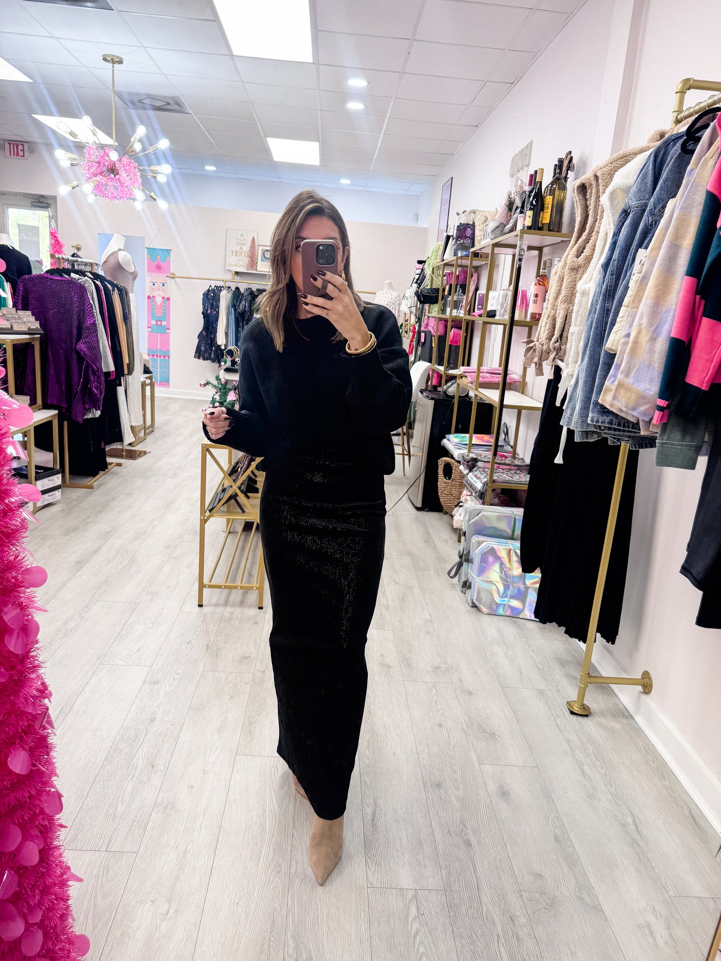 Black Oversized Drop Shoulder Sweater