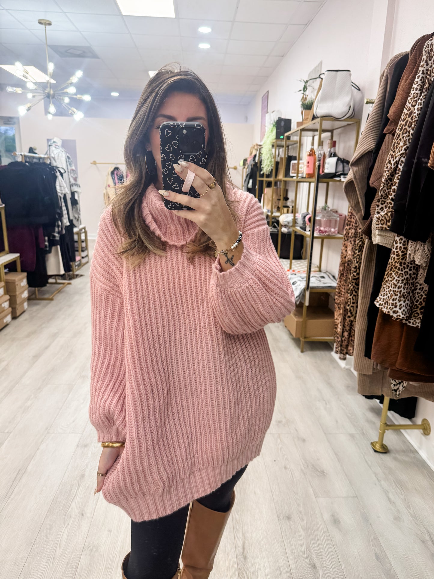 Rib Knit Turtle Neck Sweater