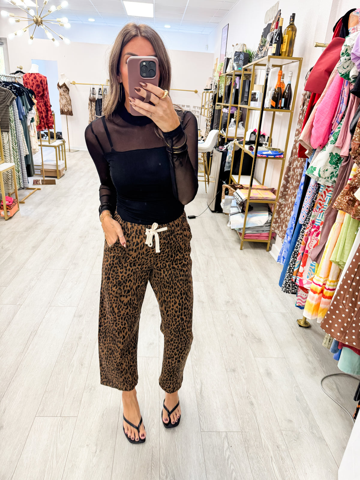 Leopard Lounge Wide-Leg Pants