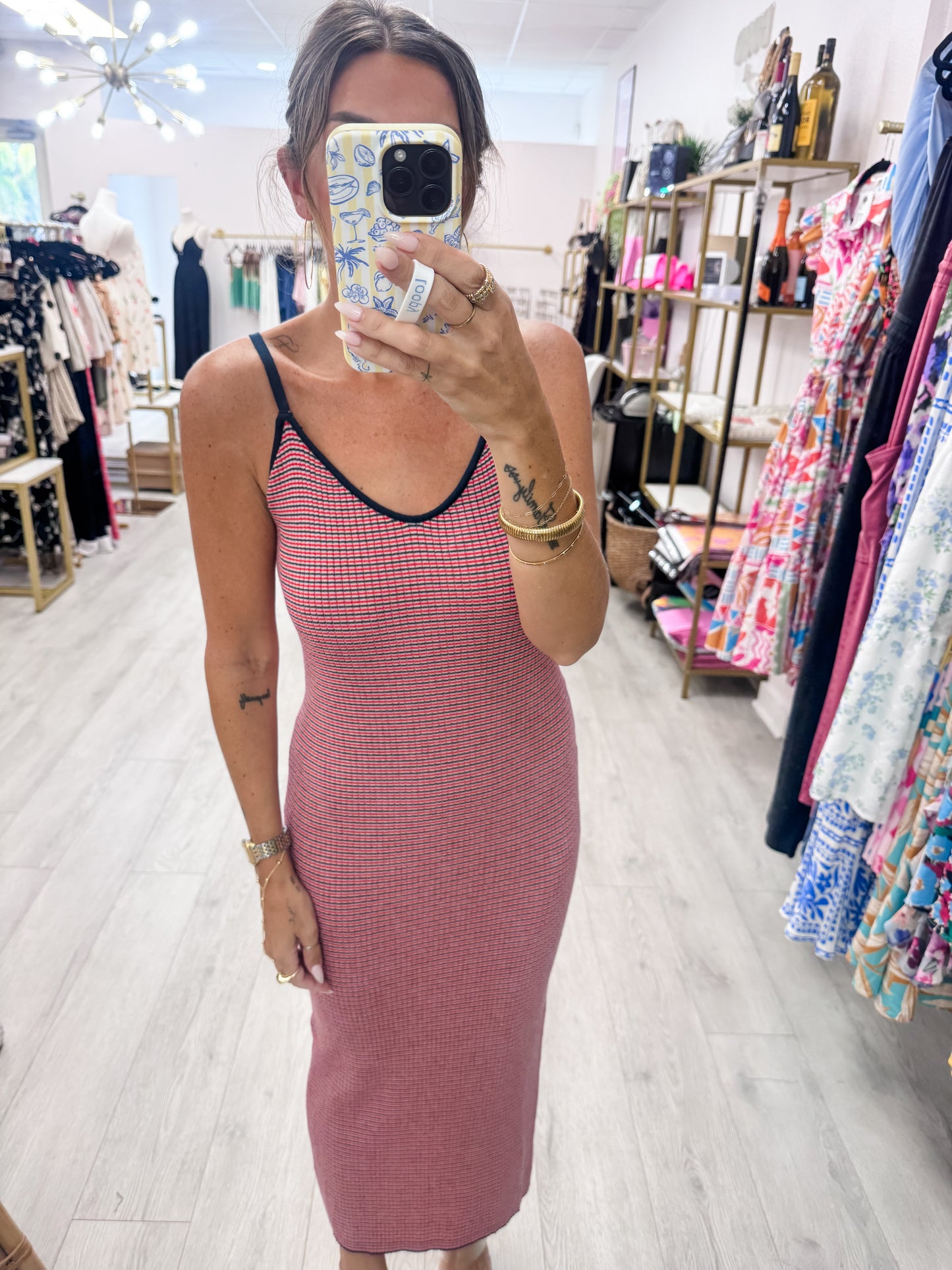 Harbor Stripe Knit Midi Dress