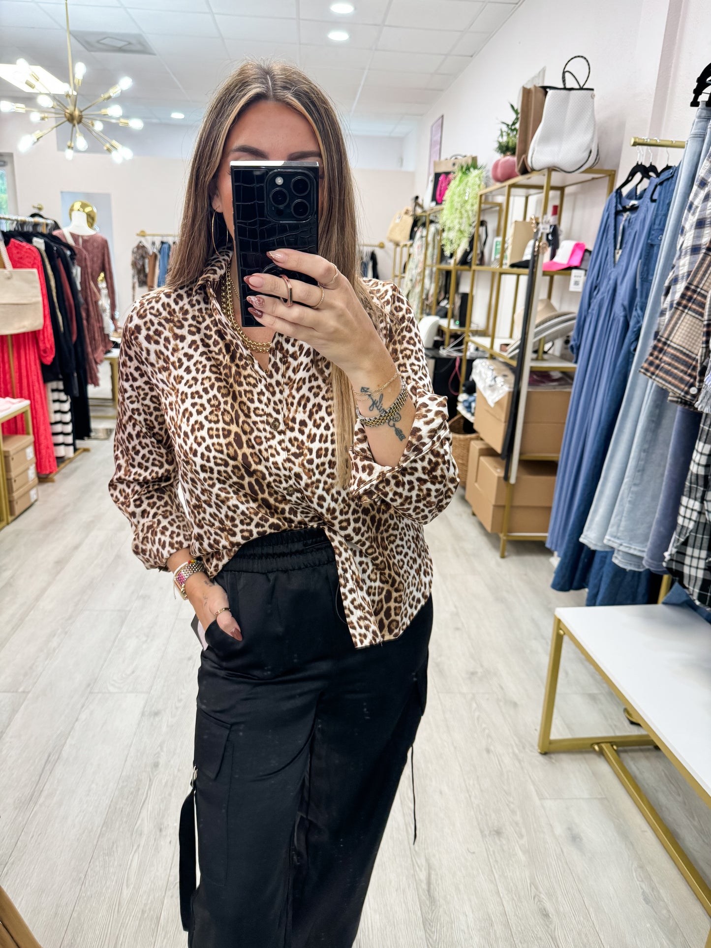 Leopard Button Up Shirt