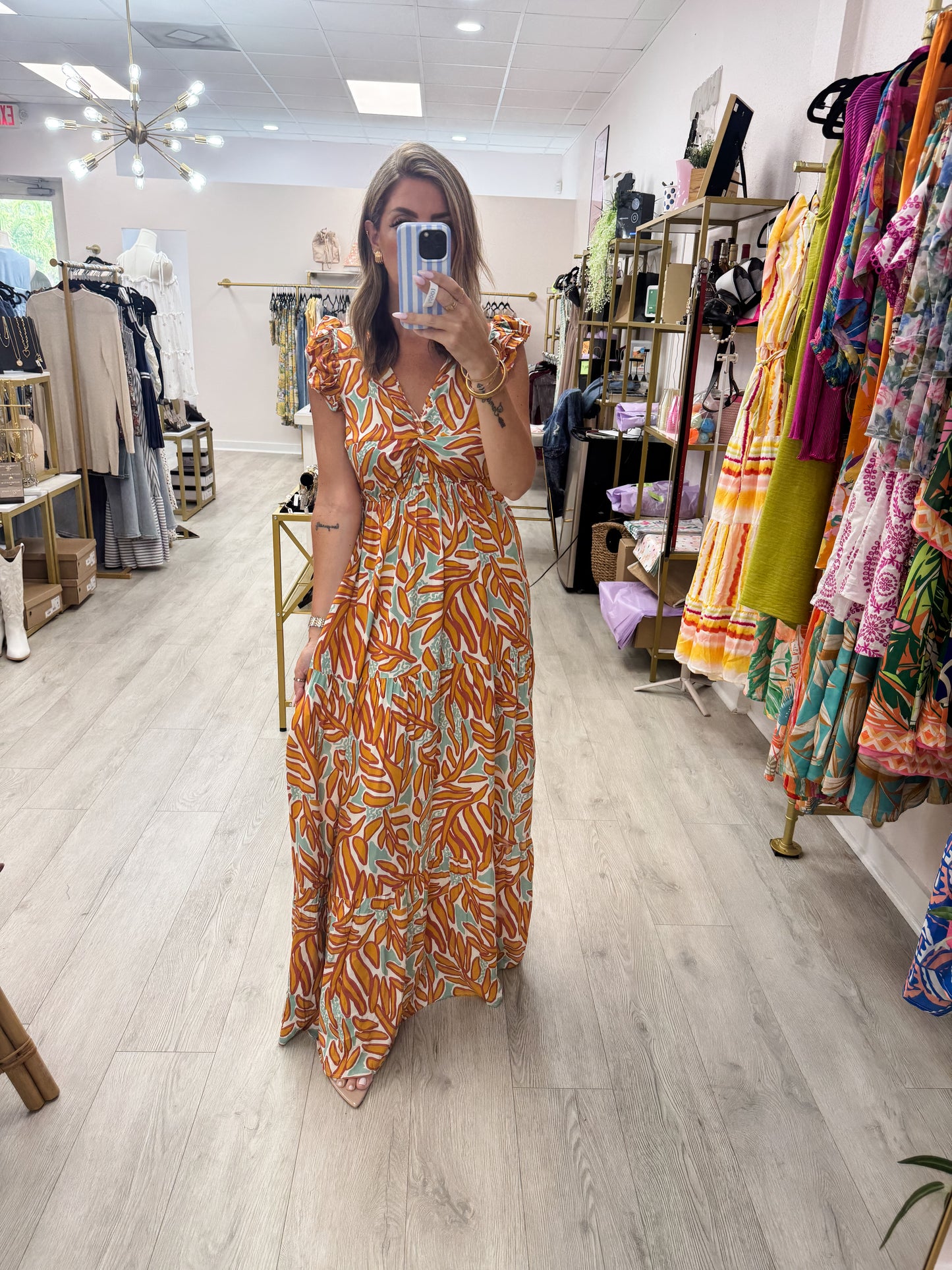 Printed Jade Maxi Dress