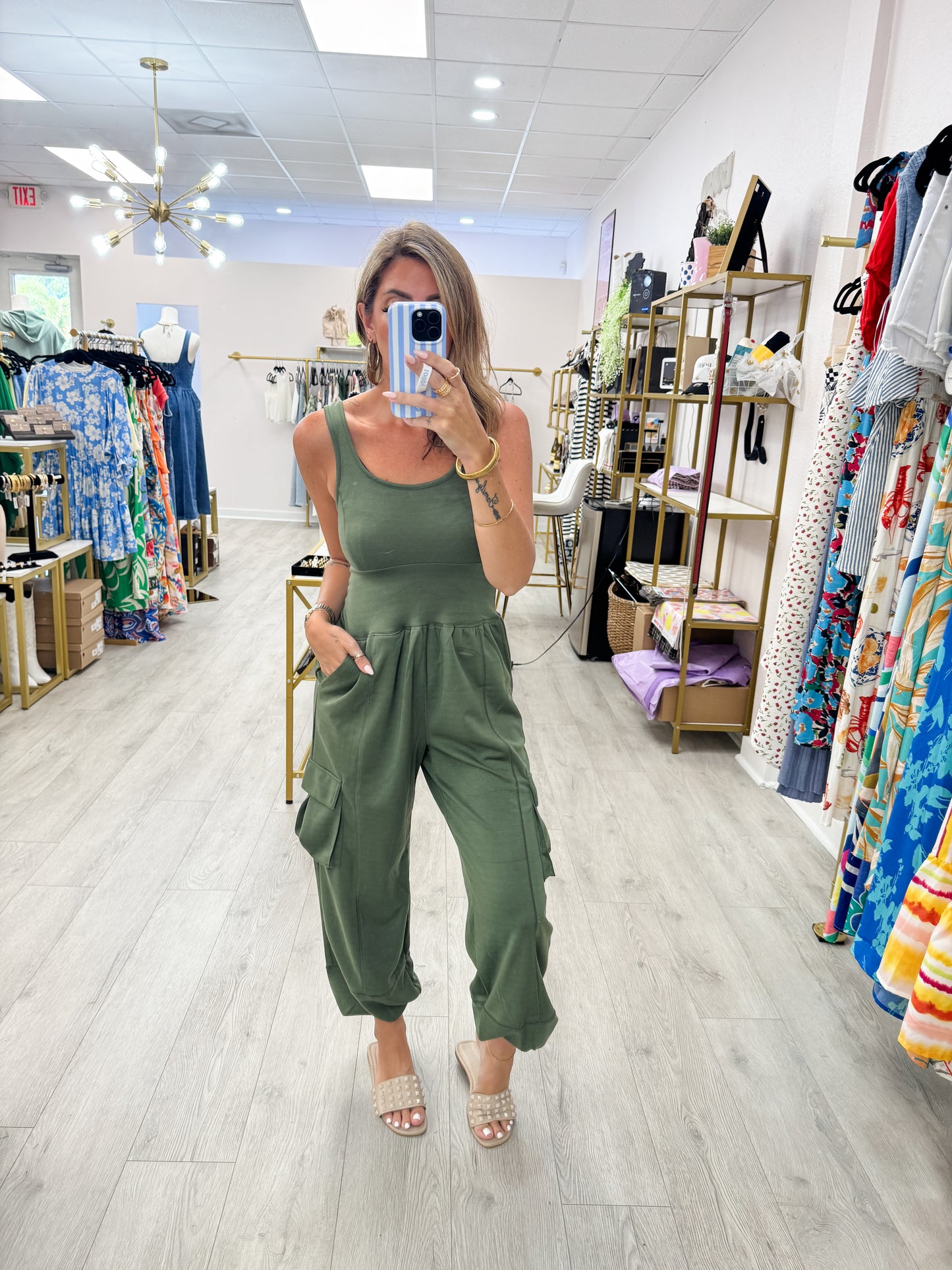 Olive All Set Jumpsuit