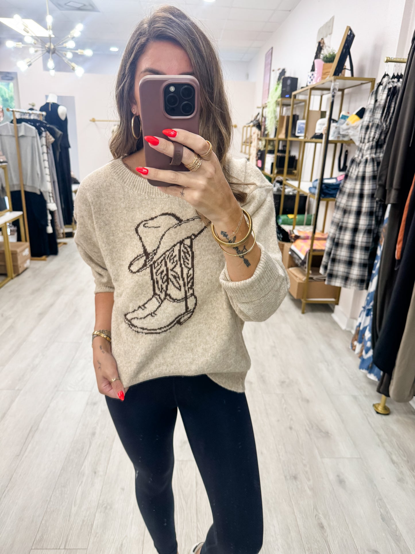 Cowboy Hat & Boot Sweater