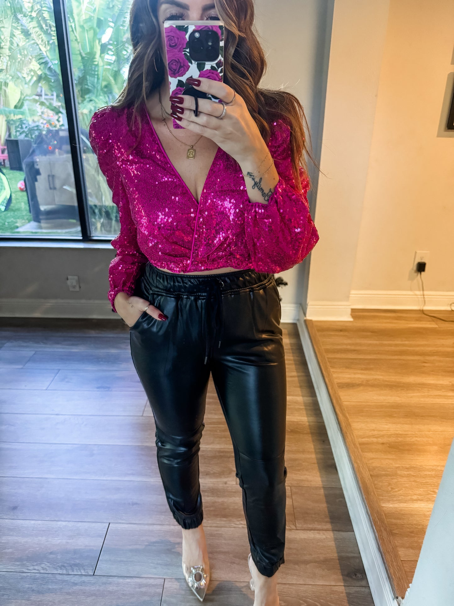The Coco Faux Leather Joggers