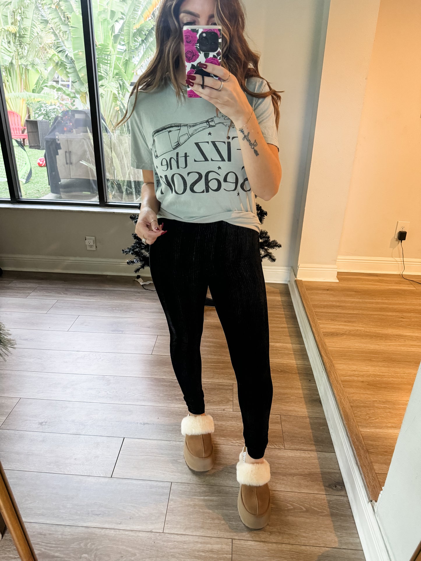 The Textured Velvet Leggings