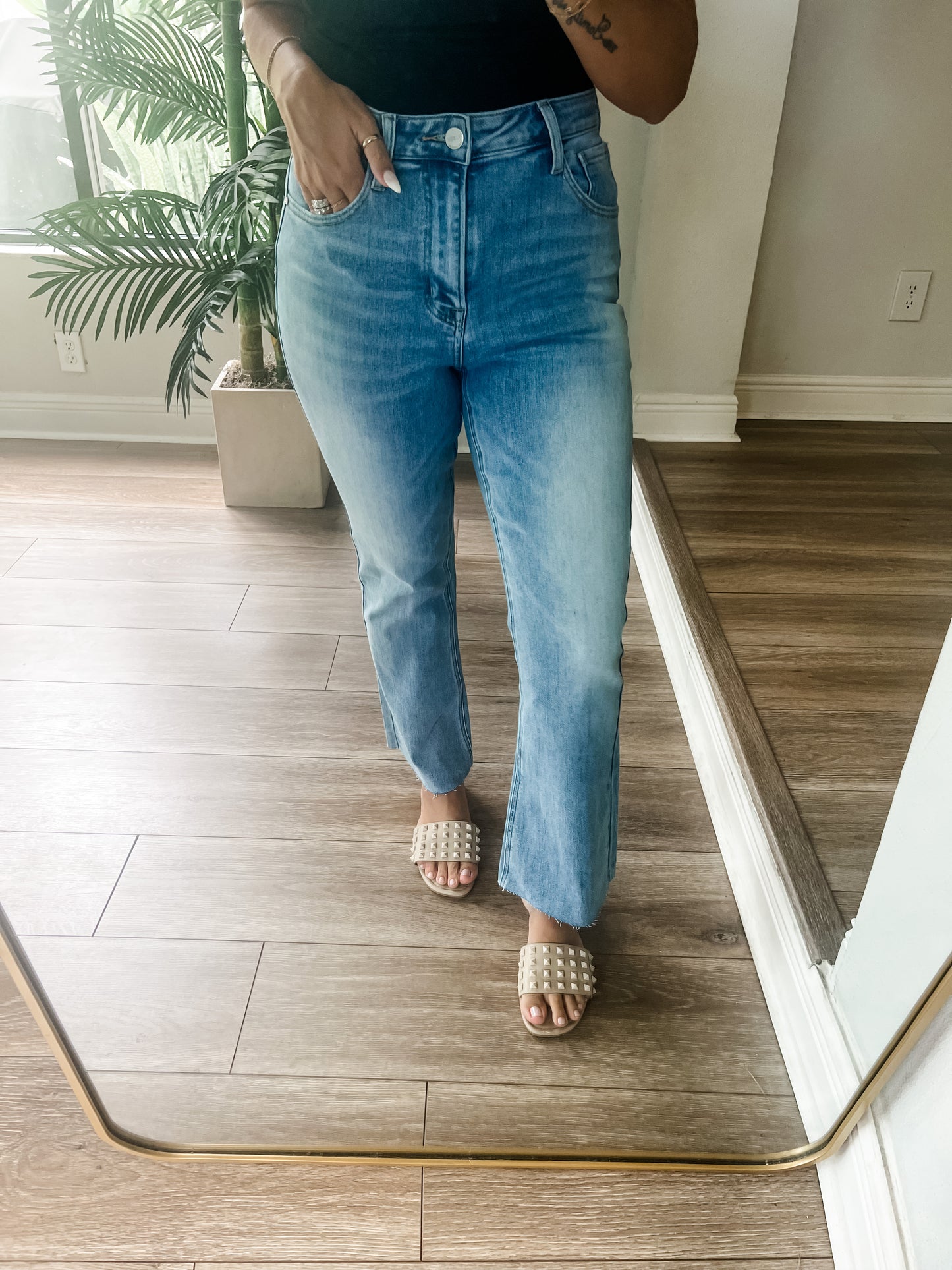 The High Rise Crop Flare Jeans