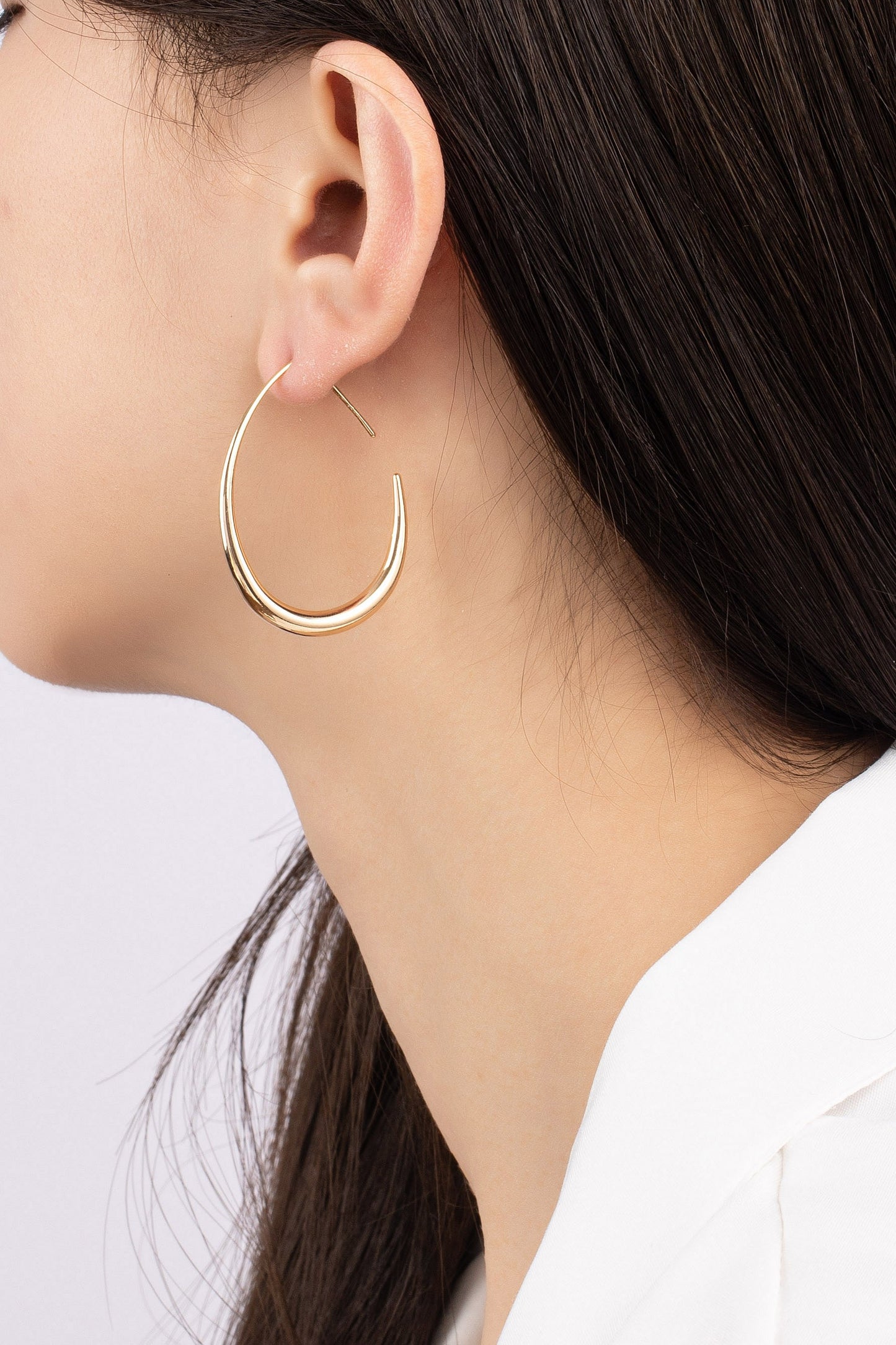 Puffy Oval Hoop Earrings