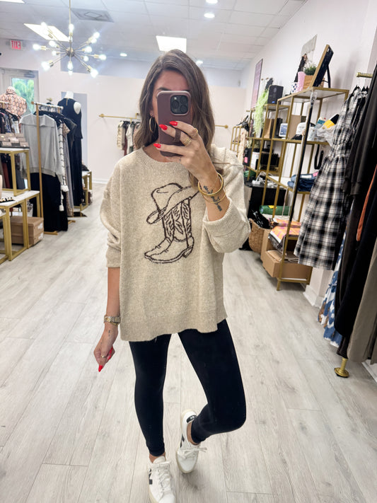 Cowboy Hat & Boot Sweater