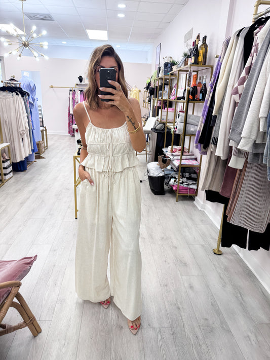 Oatmeal Tiered Tank & Palazzo Set